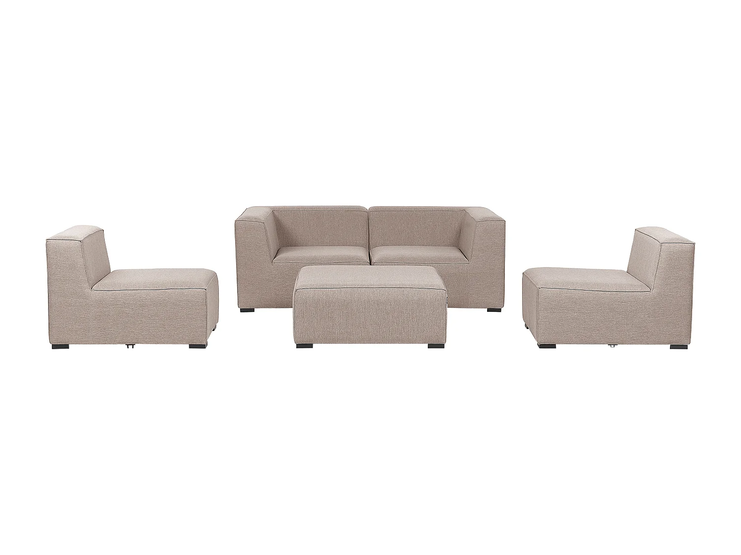Canapé de jardin avec ottoman 4 places AREZZO Beige