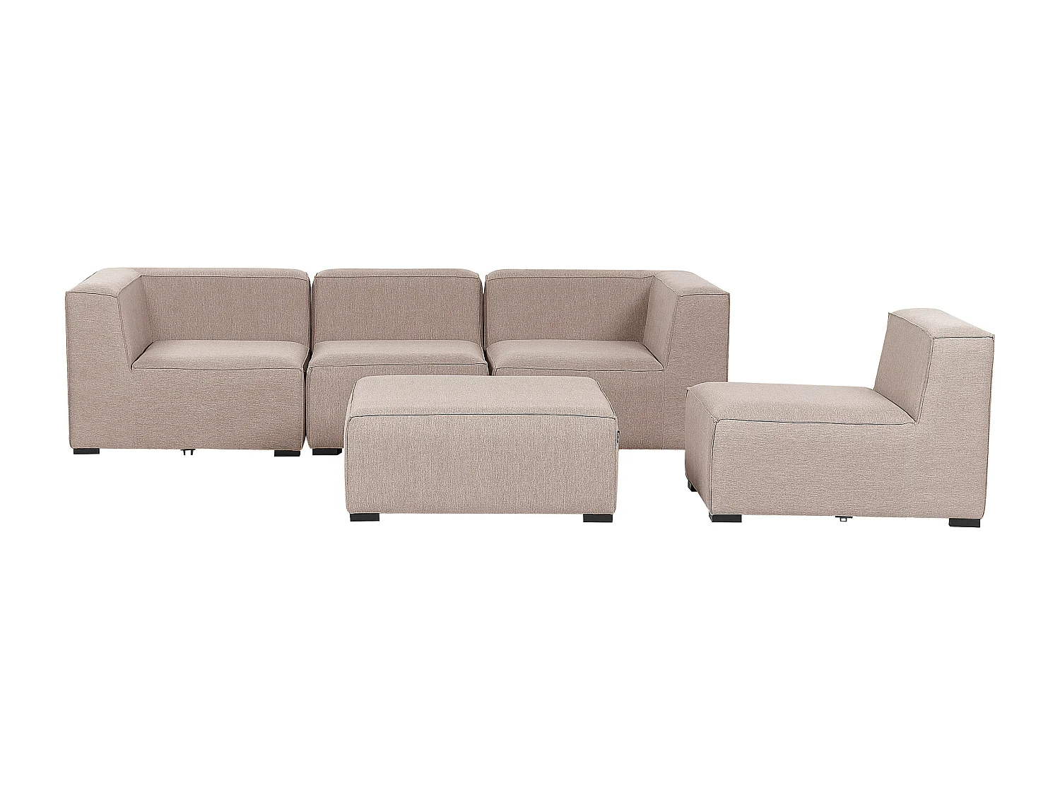 Canapé de jardin avec ottoman 4 places AREZZO Beige