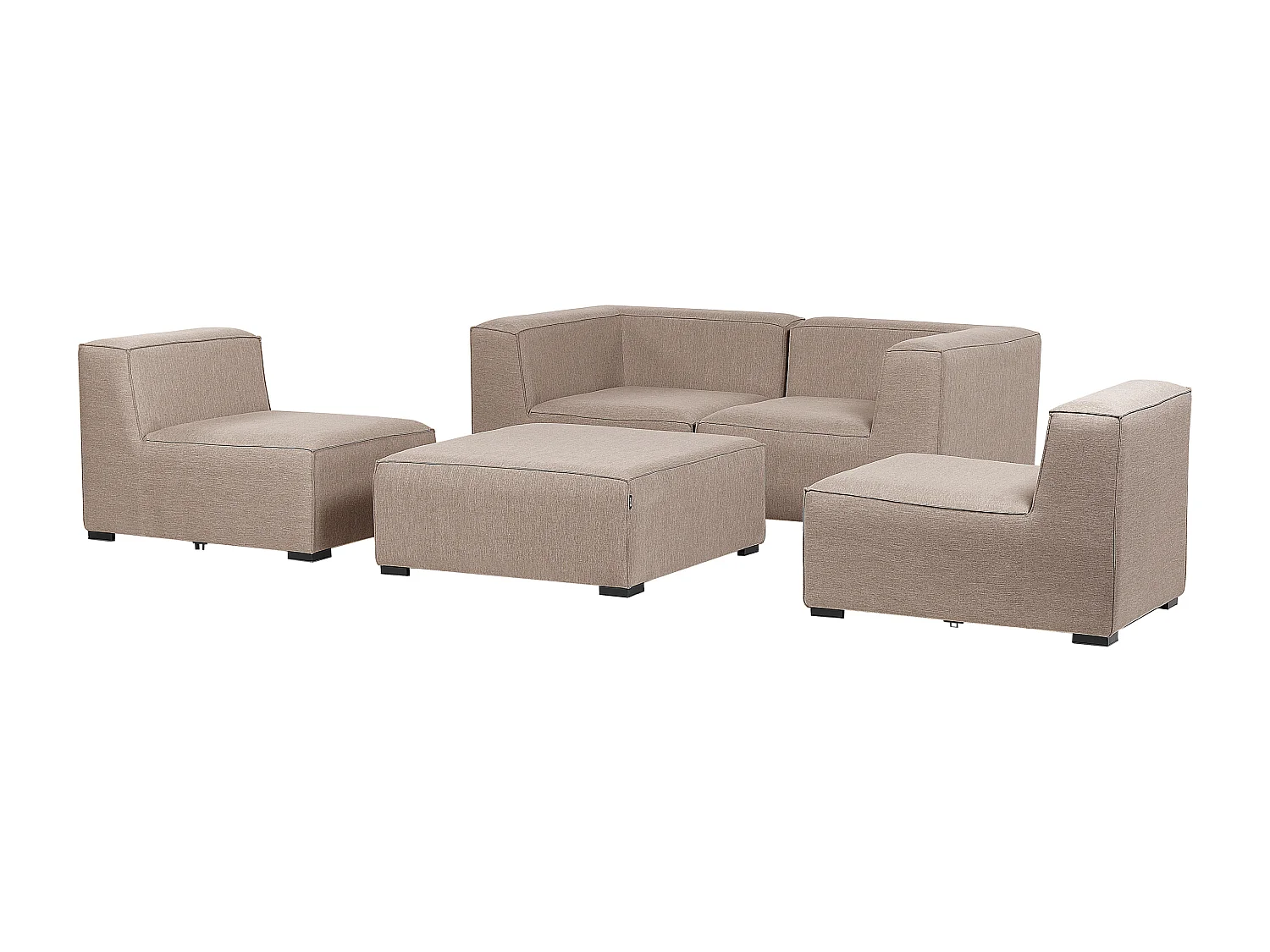 Canapé de jardin avec ottoman 4 places AREZZO Beige