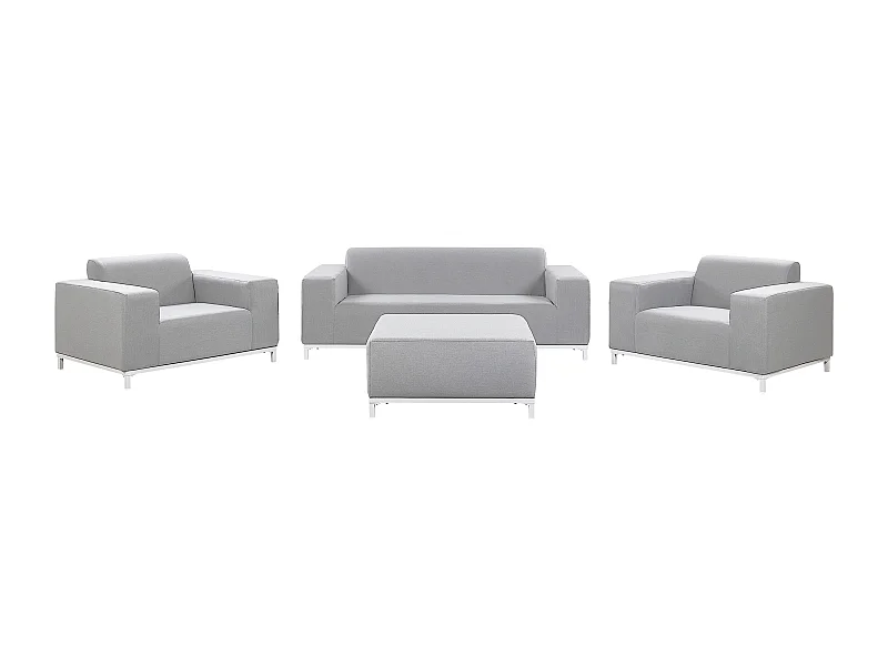 Set da giardino con tavolo 5 posti ROVIGO Grigio chiaro