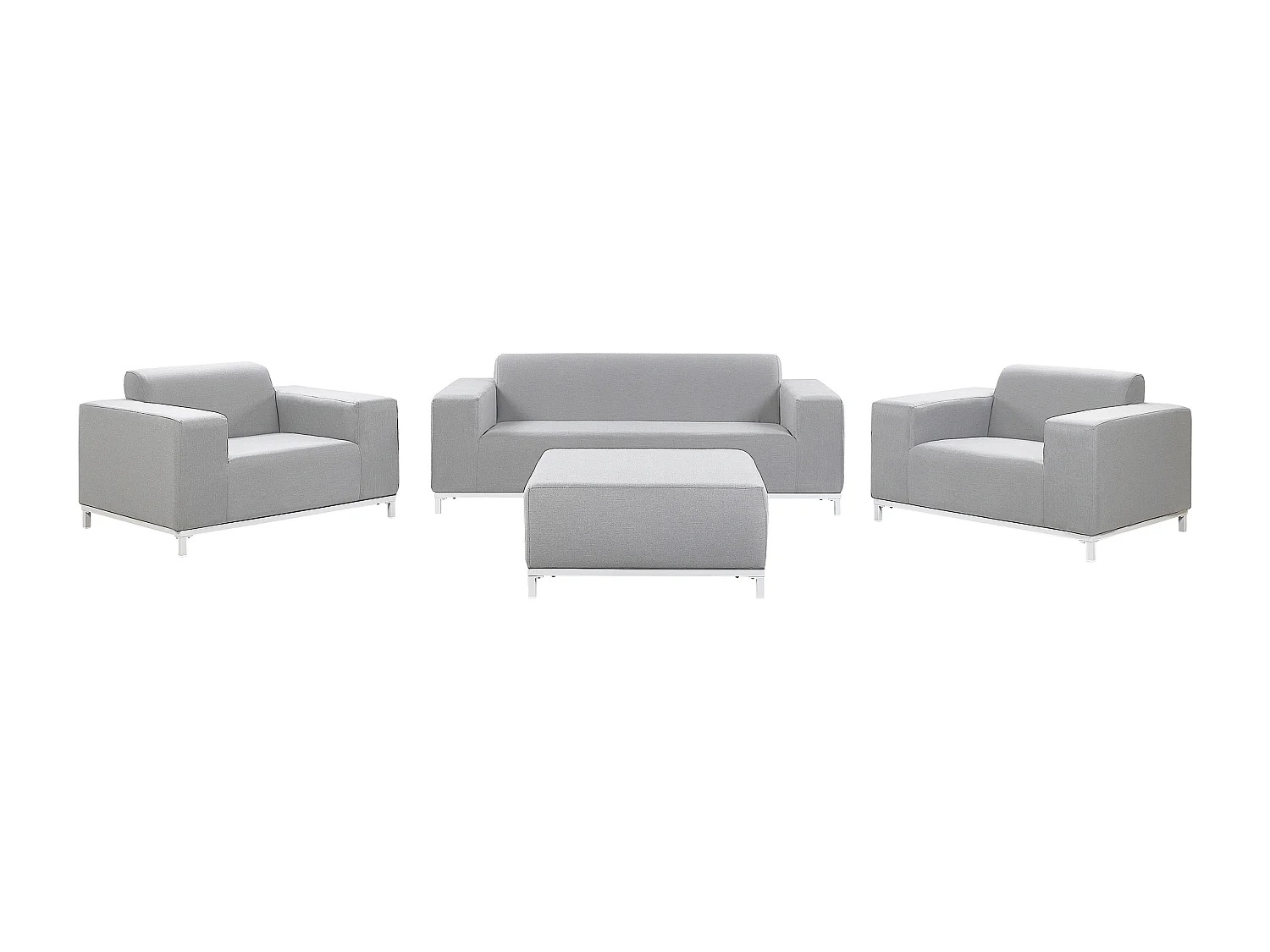 Ensemble de salon de jardin avec table 5 places ROVIGO Gris clair