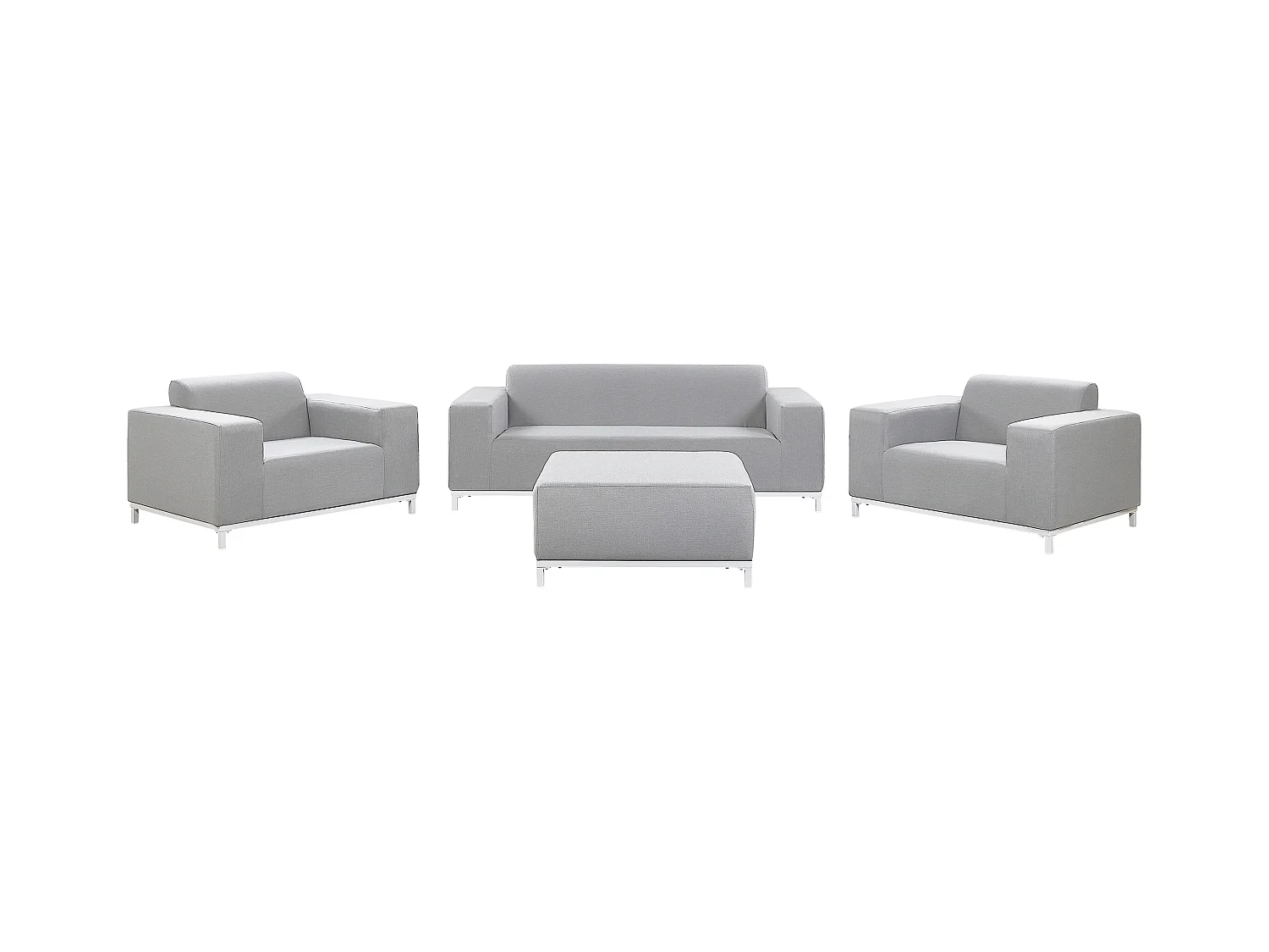 Ensemble de salon de jardin avec table 5 places ROVIGO Gris clair