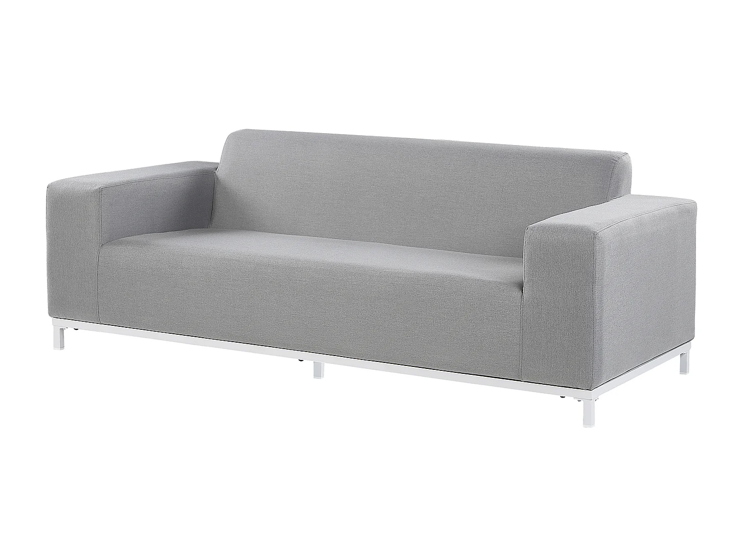Lounge-Set 4-teilig Stoff grau mit Metallgestell weiß Outdoor & Indoor Rovigo