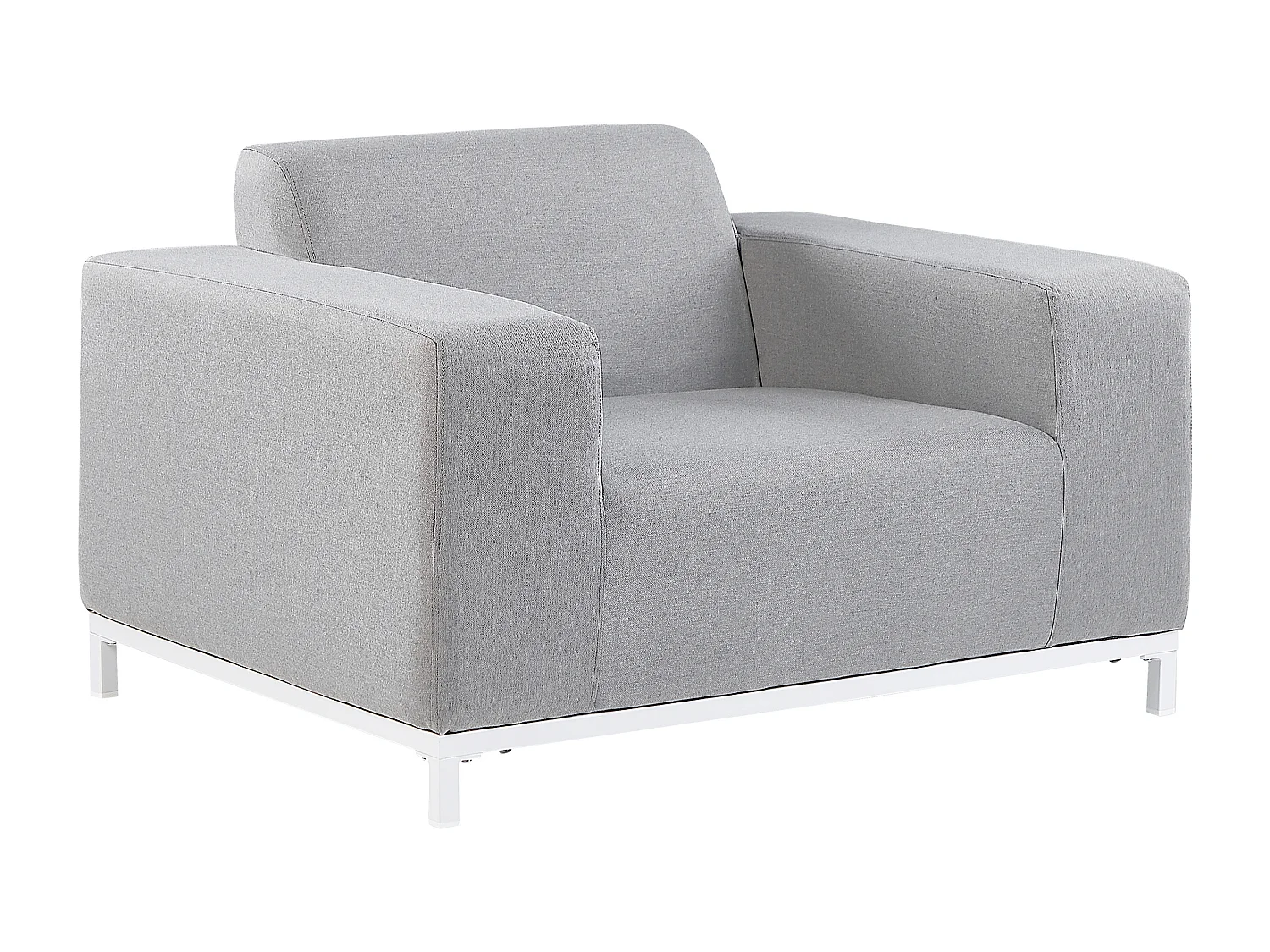 Lounge-Set 4-teilig Stoff grau mit Metallgestell weiß Outdoor & Indoor Rovigo