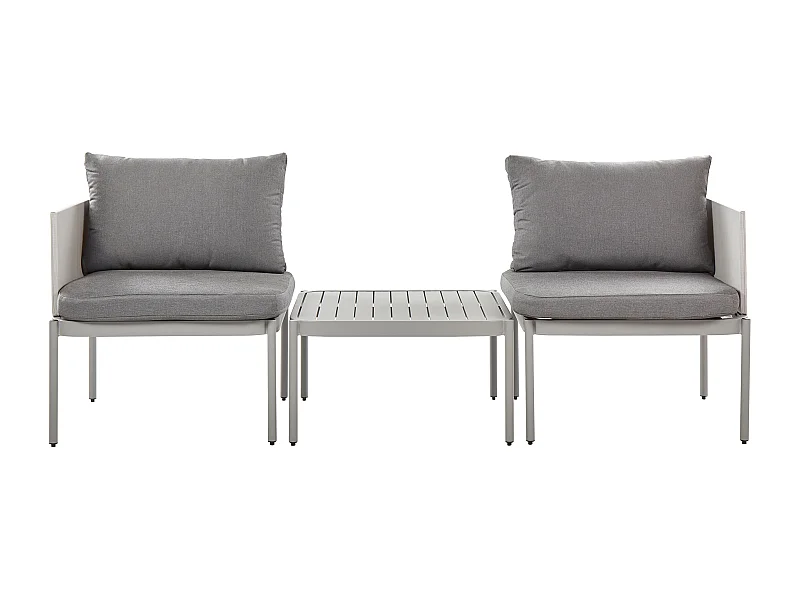 Conjunto de jardim com mesa 2 lugares TERRACINA Metal Cinzento claro