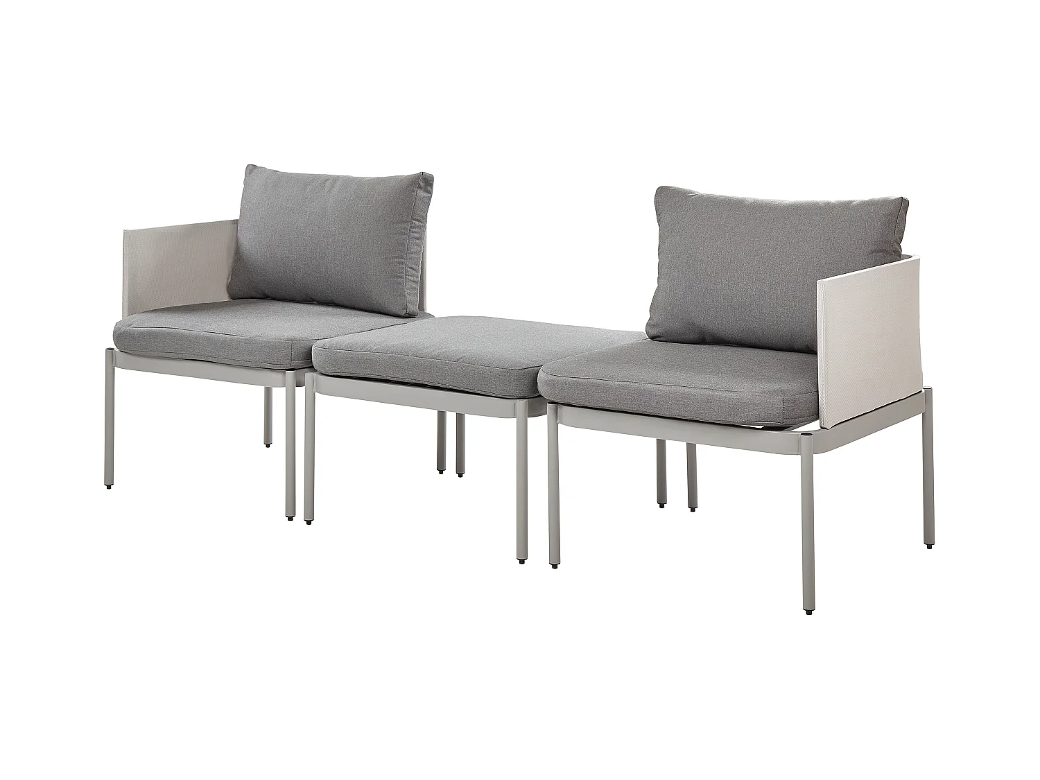 Zestaw ogrodowy ze stolikiem dla 2 osób TERRACINA Metal Jasnoszary