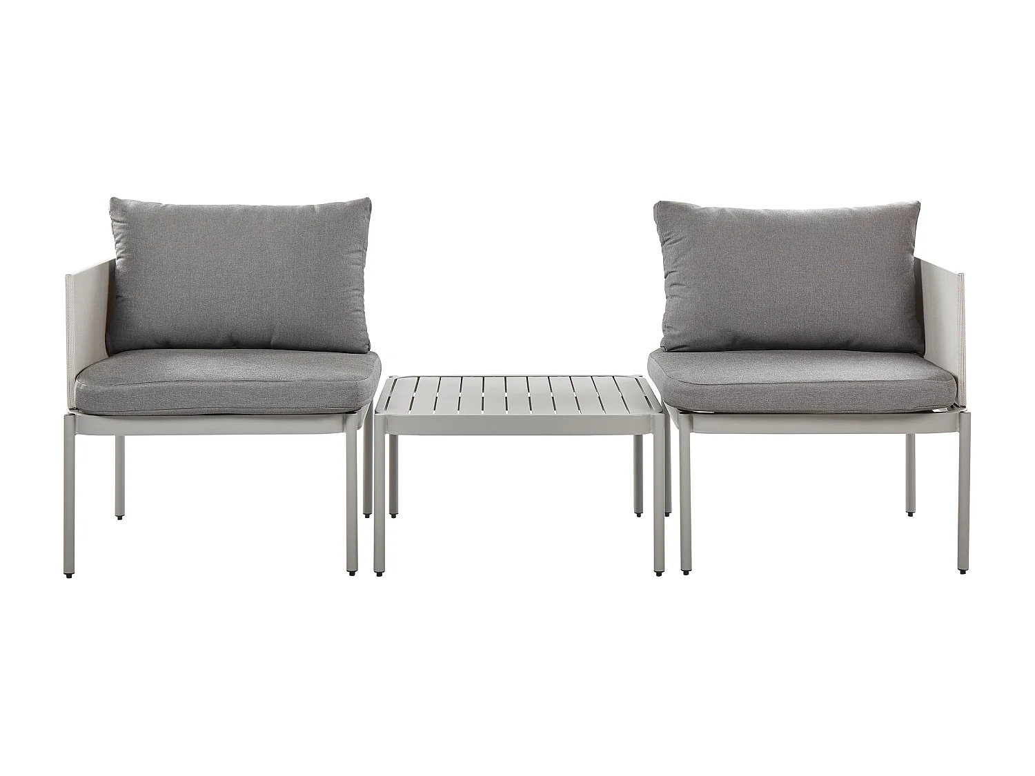 Ensemble de salon de jardin avec table 2 places TERRACINA Métal Gris clair