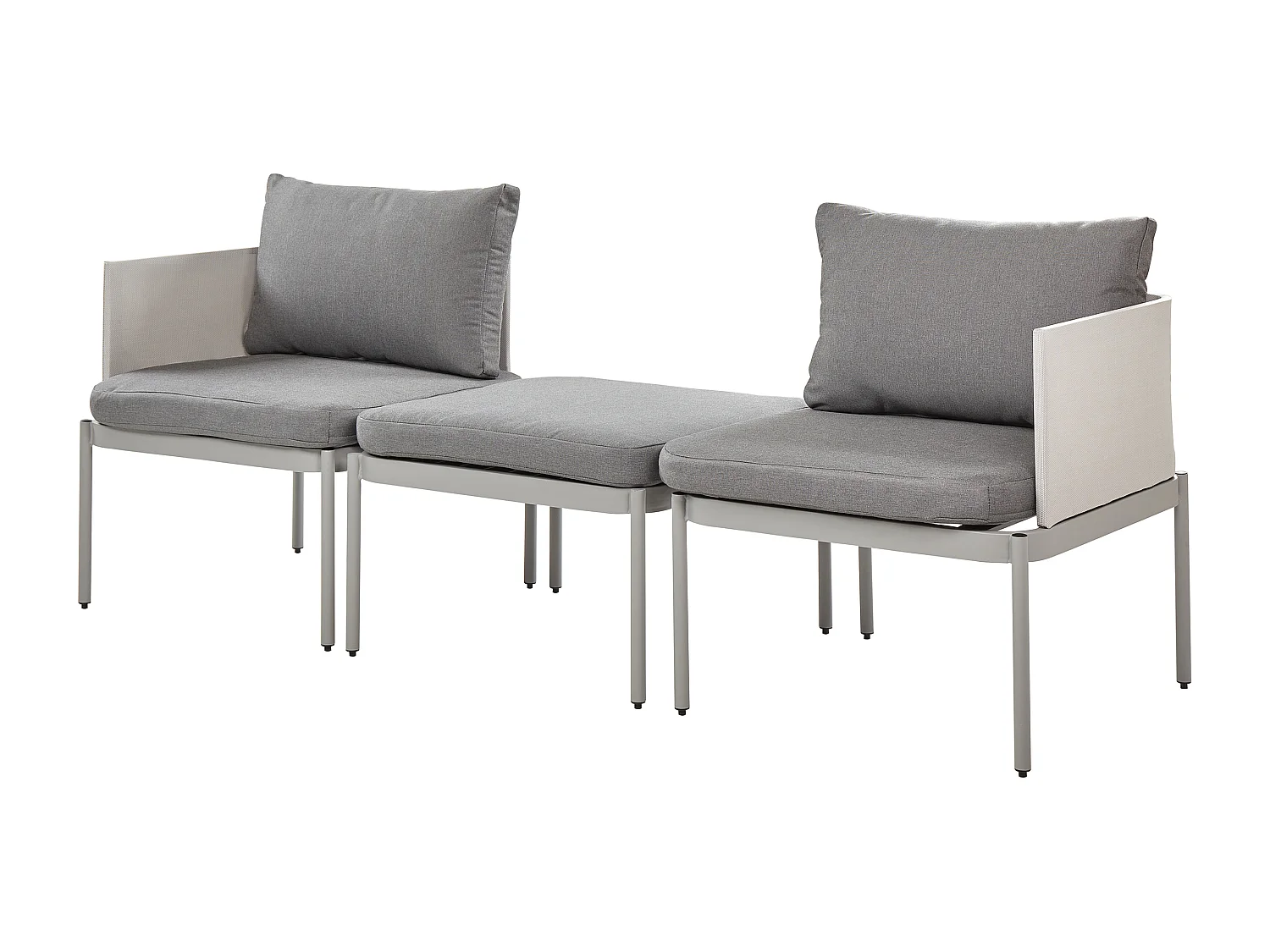 Ensemble de salon de jardin avec table 2 places TERRACINA Métal Gris clair