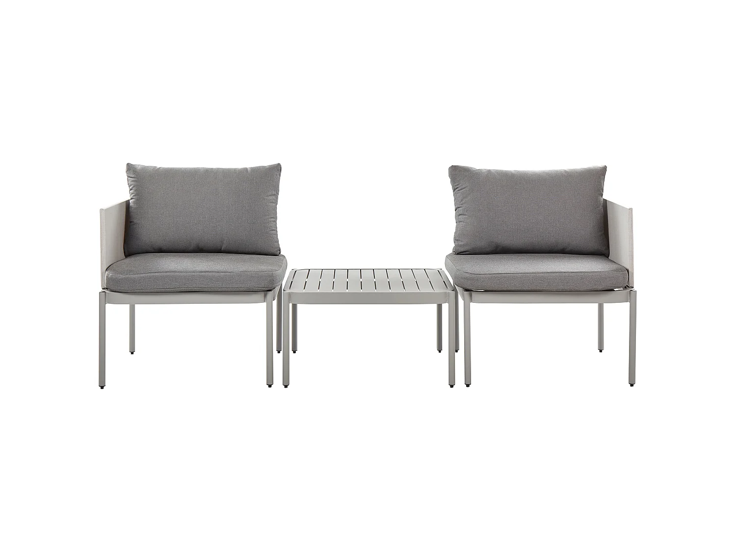 Lounge Set mit Tisch 2-Sitzer TERRACINA Metall Hellgrau