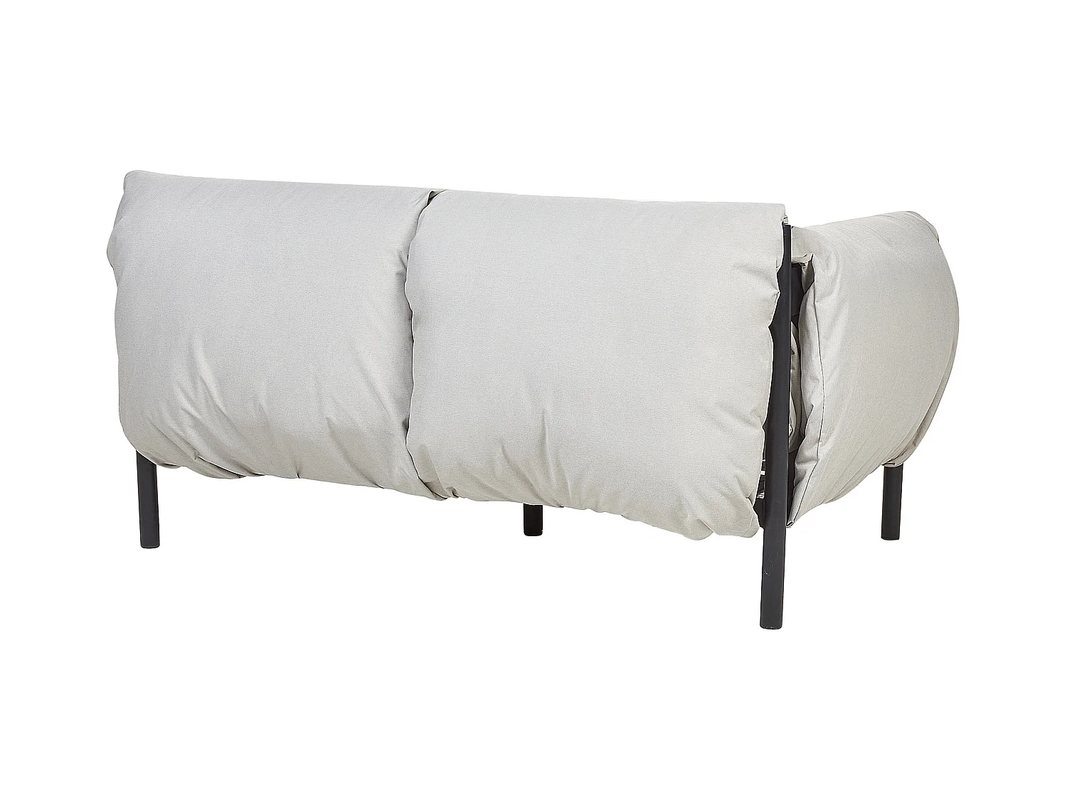 Lounge Set 3-teilig Aluminium schwarz / grau 2-Sitzer Sofa & 2 Sessel Esperia