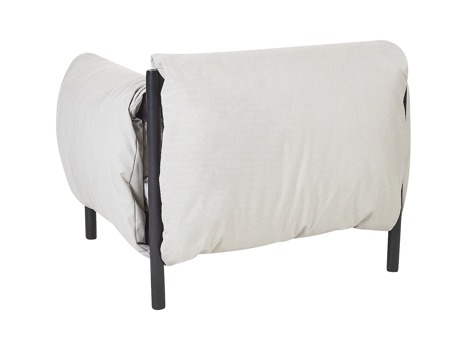 Lounge Set 3-teilig Aluminium schwarz / grau 2-Sitzer Sofa & 2 Sessel Esperia