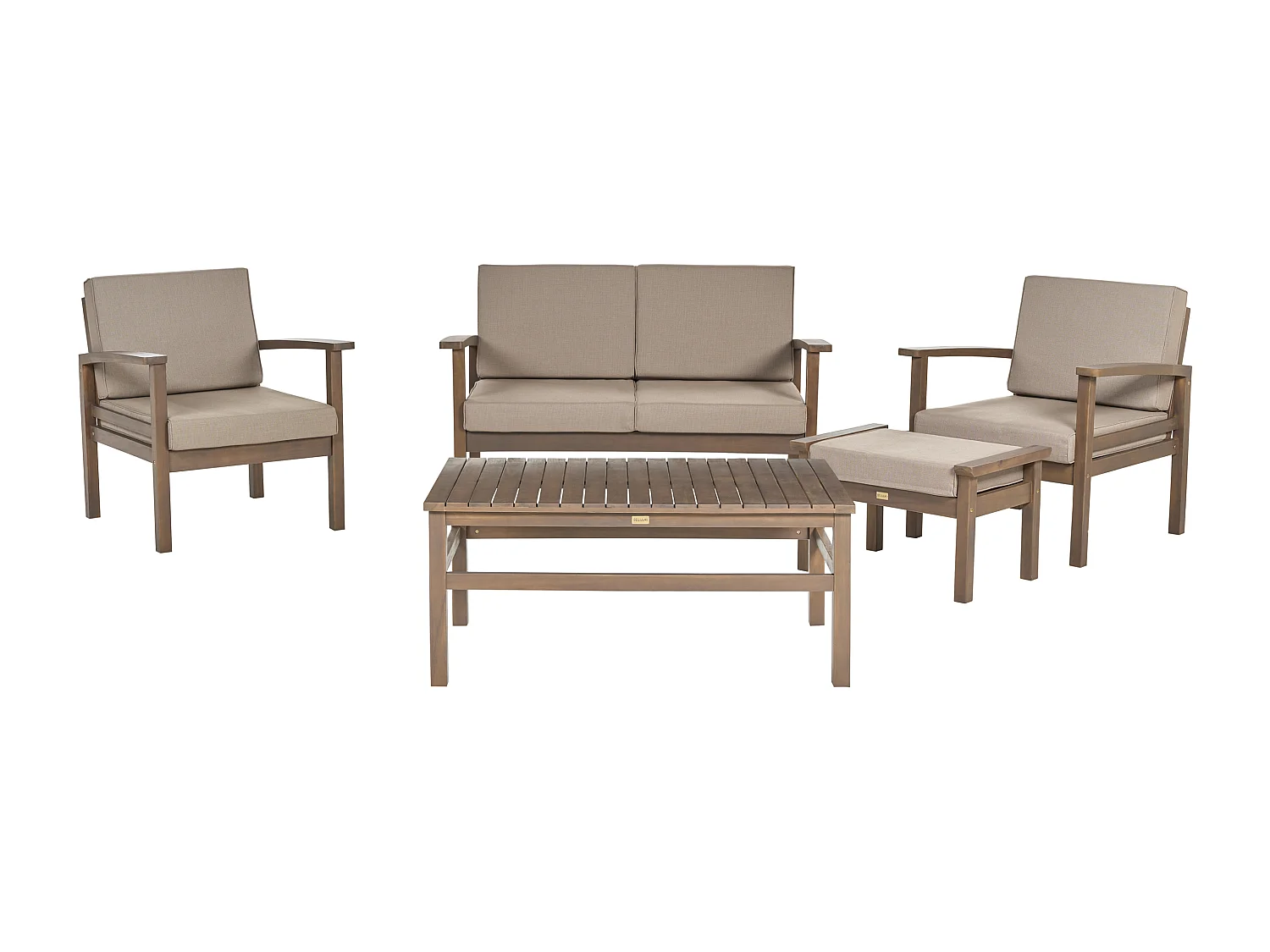 Ensemble de salon de jardin avec table 4 places MANILA Acacia Marron foncé