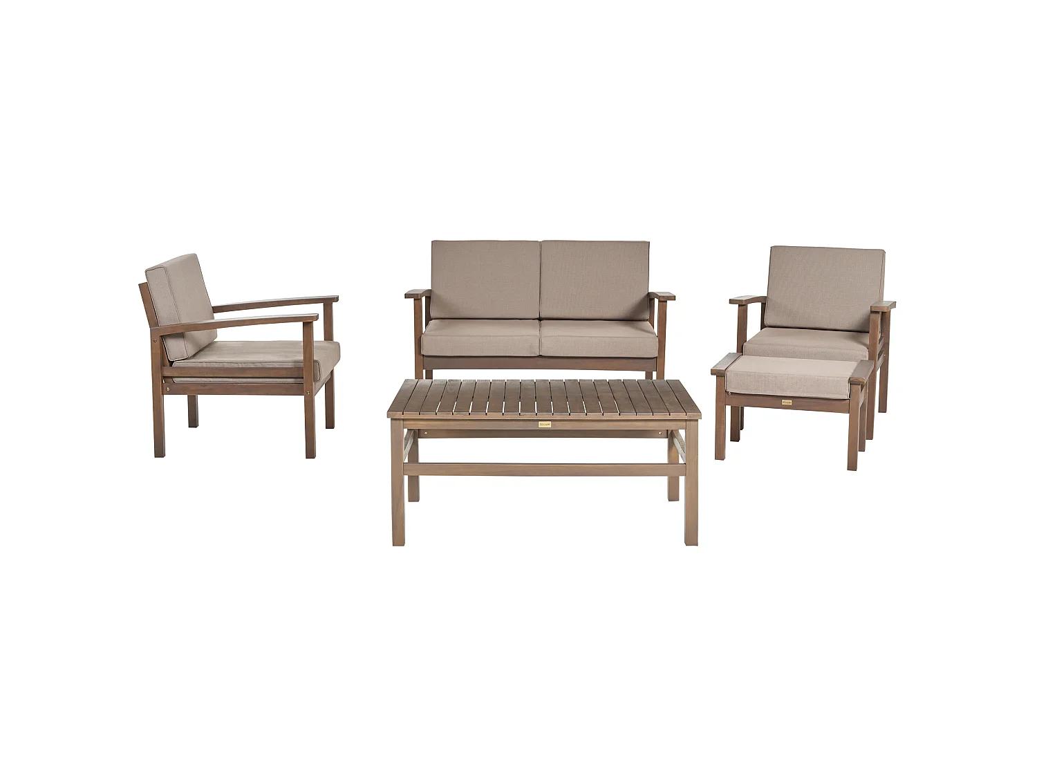 Lounge Set mit Tisch 4-Sitzer MANILA Akazienholz Dunkelbraun