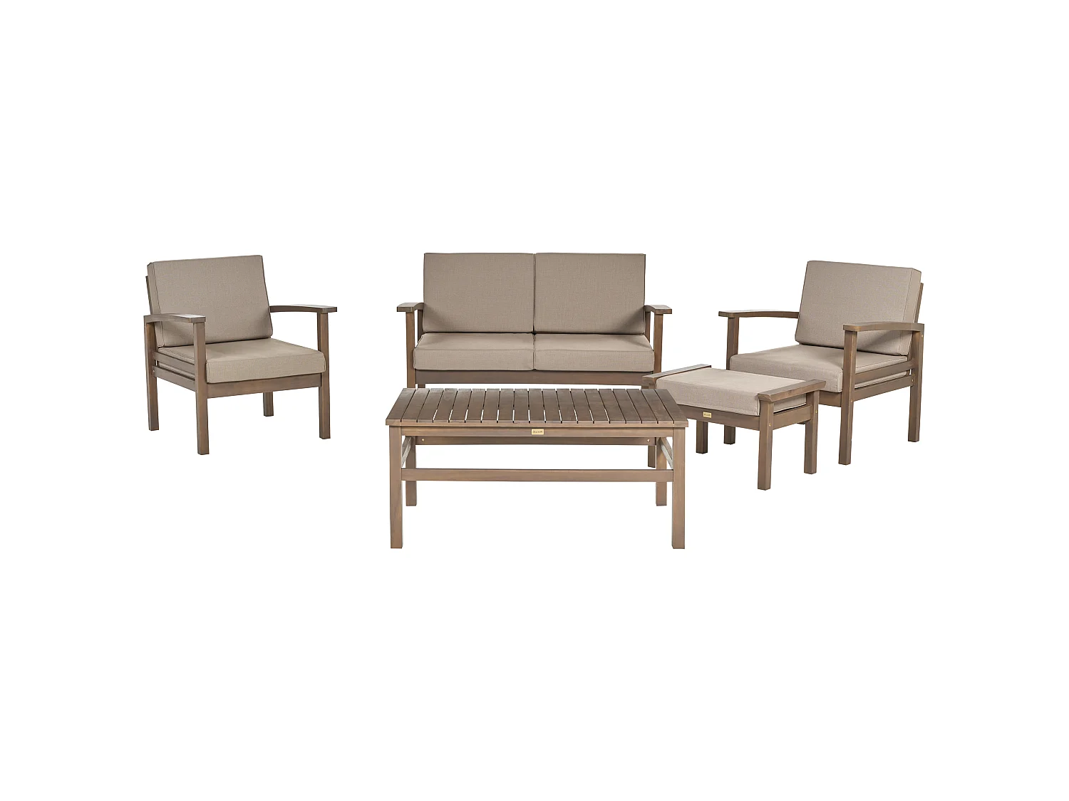 Lounge Set mit Tisch 4-Sitzer MANILA Akazienholz Dunkelbraun