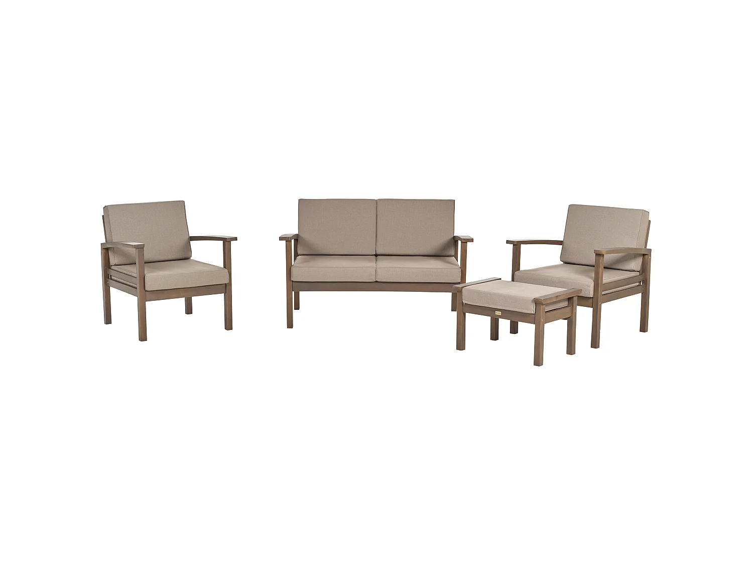 Lounge Set mit Tisch 4-Sitzer MANILA Akazienholz Dunkelbraun