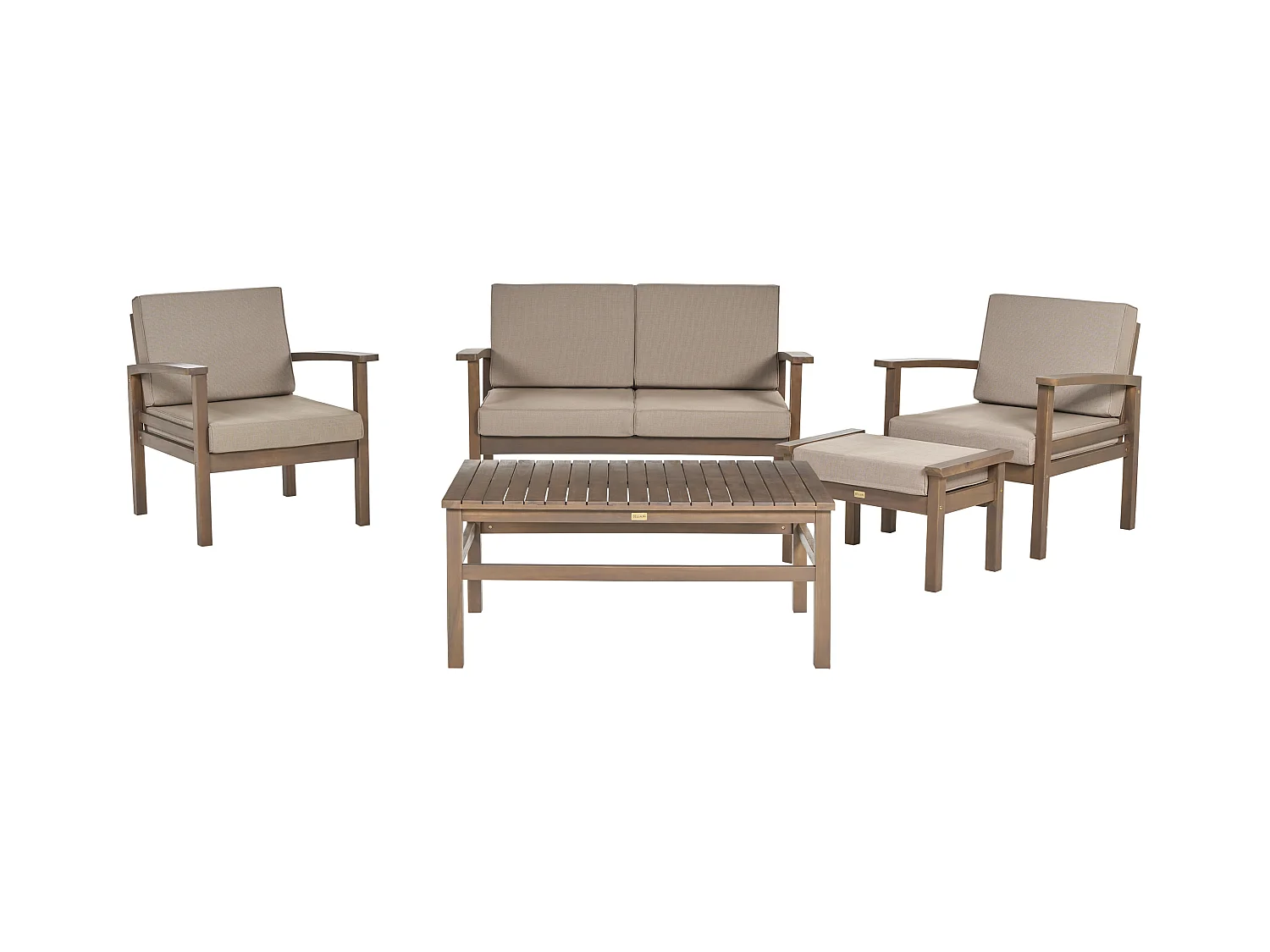 Zestaw ogrodowy ze stolikiem dla 4 osób MANILA Certyfikowane drewno akacjowe Ciemnobrązowy