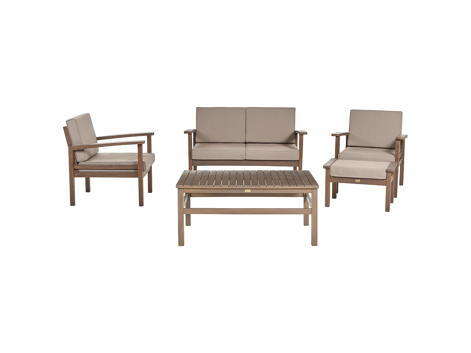 Ensemble de salon de jardin avec table 4 places MANILA Bois d'acacia certifié Marron foncé