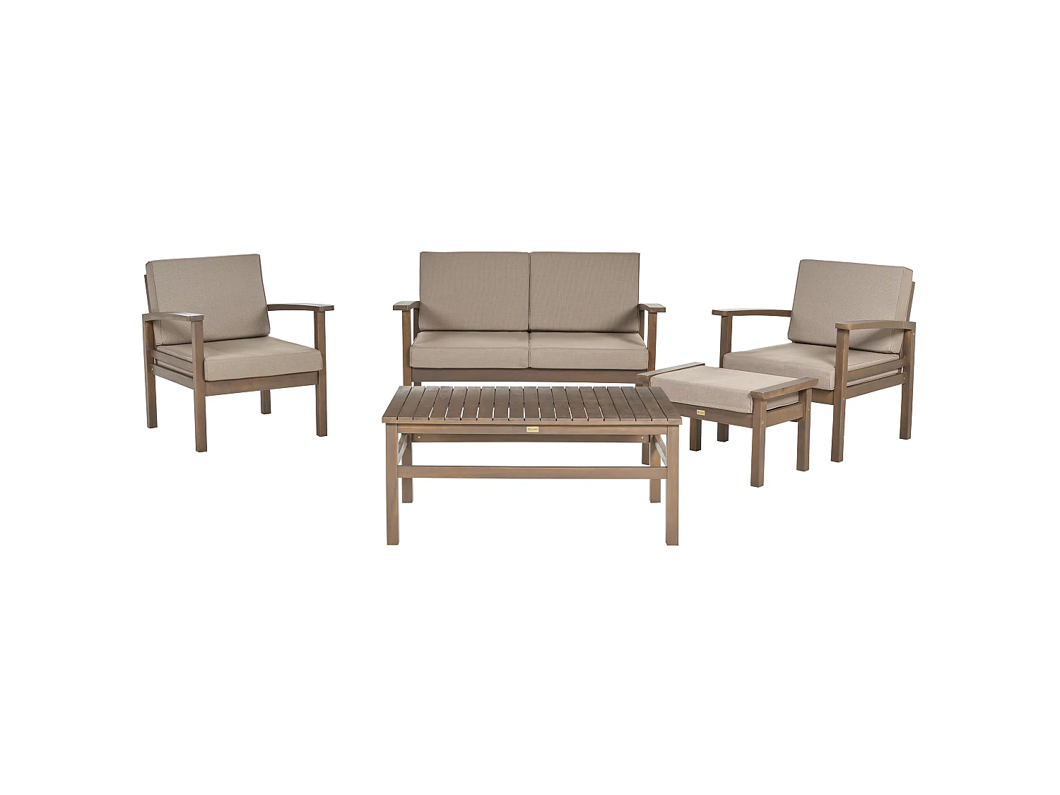 Ensemble de salon de jardin avec table 4 places MANILA Bois d'acacia certifié Marron foncé