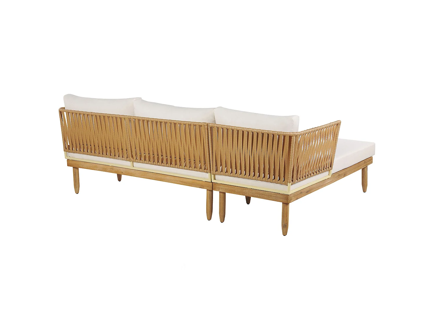 Set da giardino con tavolo 4 posti CREMONA Lato destro Legno d'acacia Bianco sporco