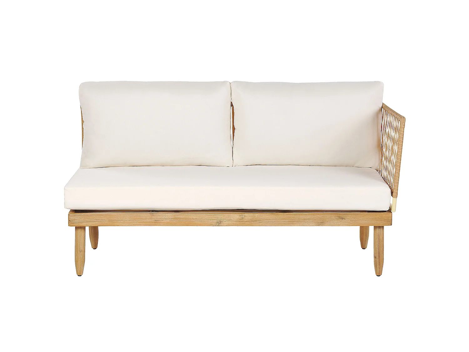 Set da giardino con tavolo 4 posti CREMONA Lato destro Legno d'acacia Bianco sporco