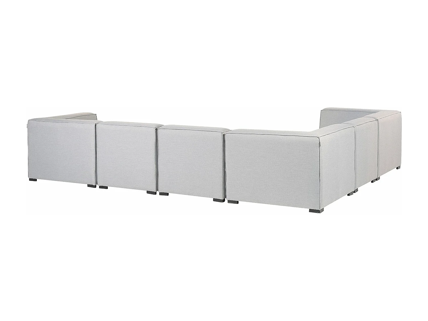 Canapé d'angle de jardin avec ottoman 7 places AREZZO Côté droit Gris clair