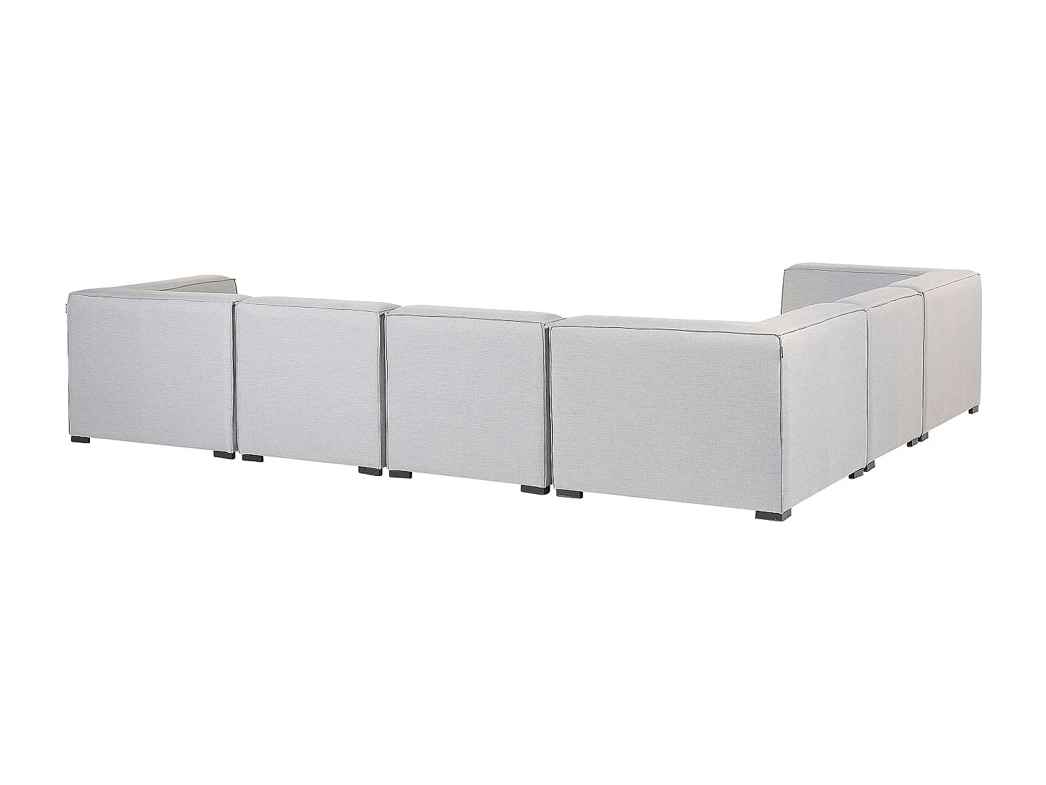 Sofá esquinero de jardín con otomana 7 plazas AREZZO Derecha modular Gris claro