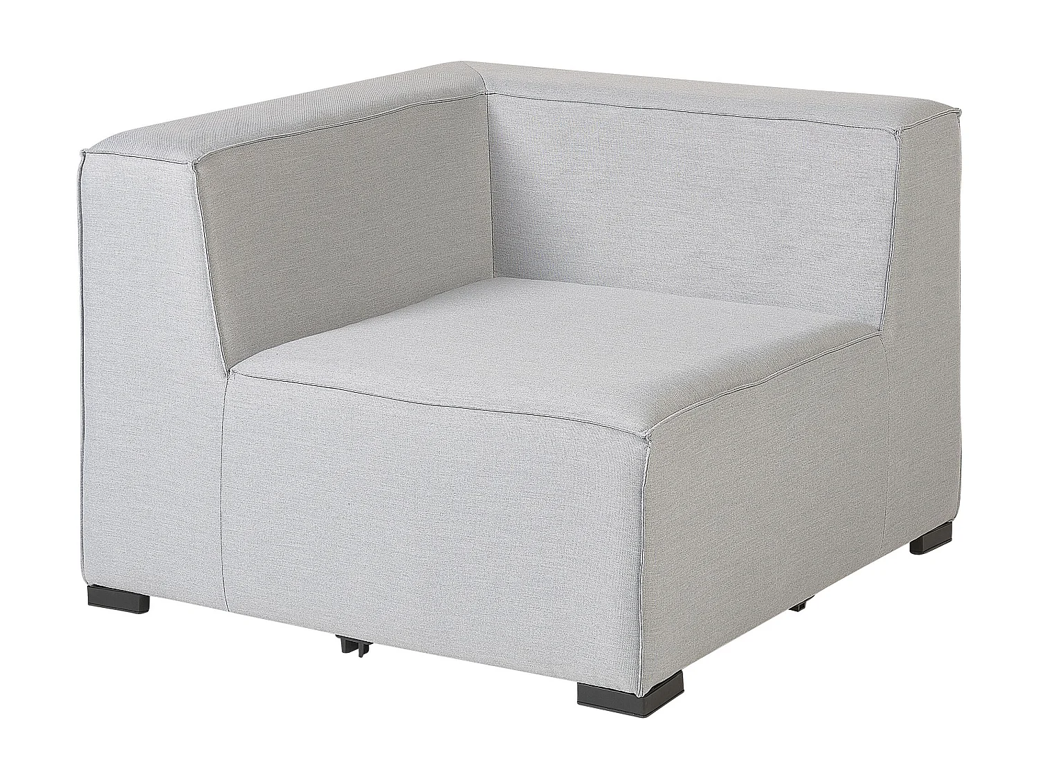 Sofá esquinero de jardín con otomana 7 plazas AREZZO Derecha modular Gris claro