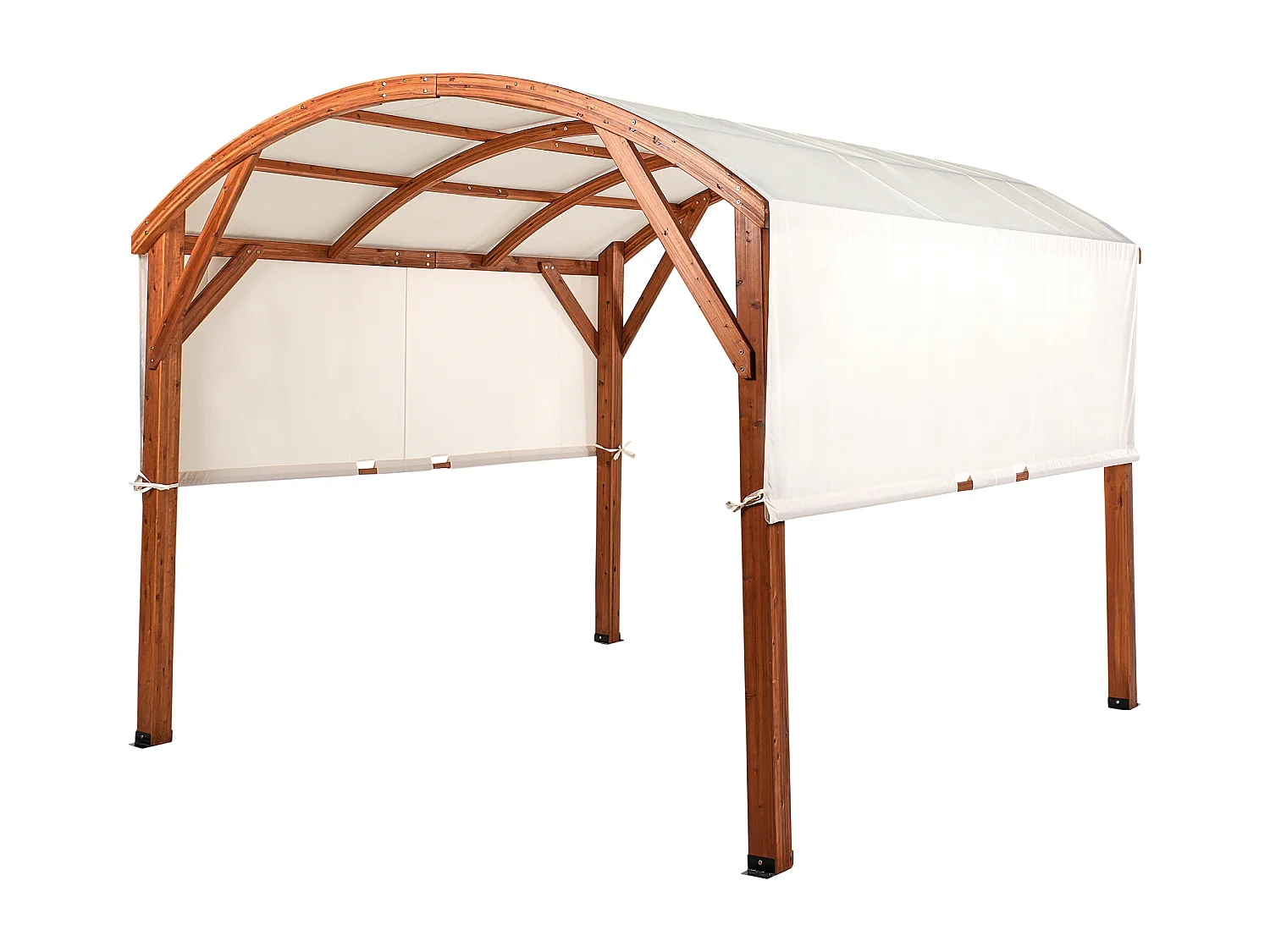 Pavillon SCOPELLO Tannenholz 303 cm 300 cm Braun / Beige