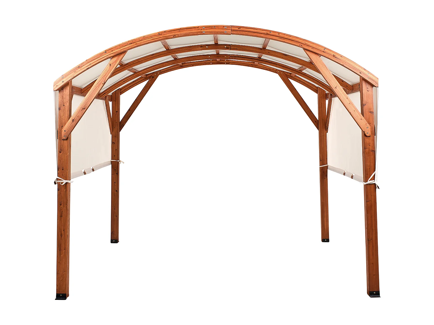 Pavillon SCOPELLO Tannenholz 303 cm 300 cm Braun / Beige