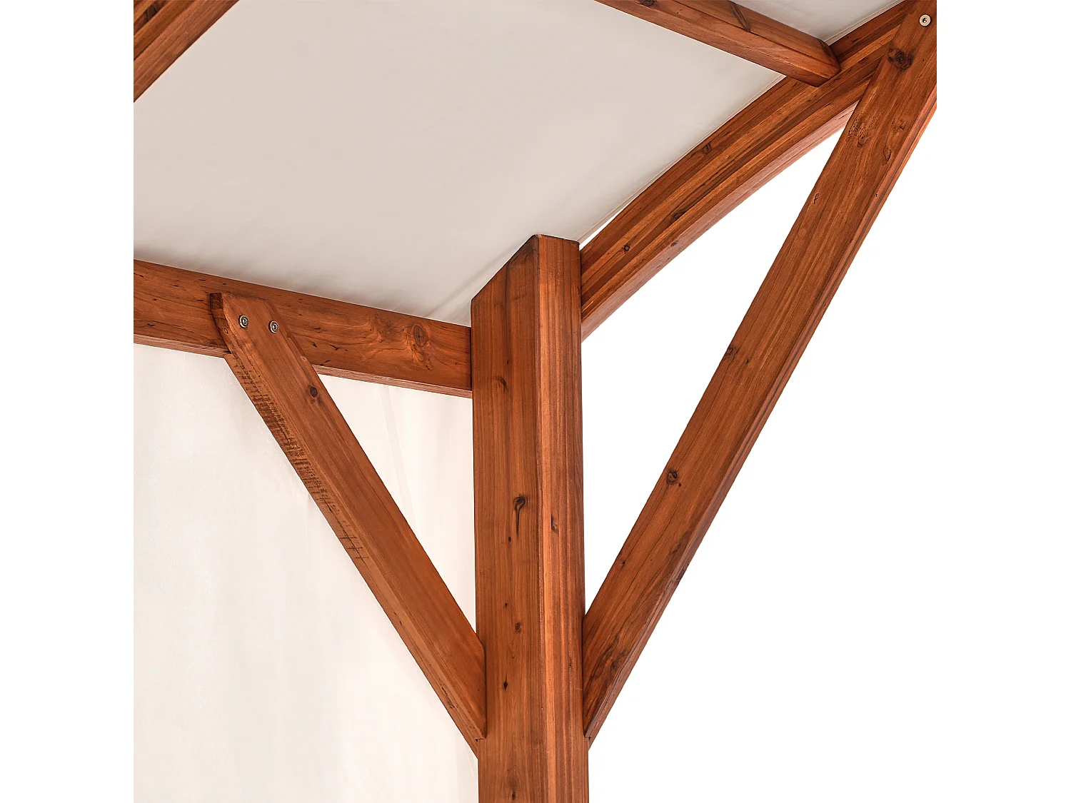 Pavillon SCOPELLO Tannenholz 303 cm 300 cm Braun / Beige