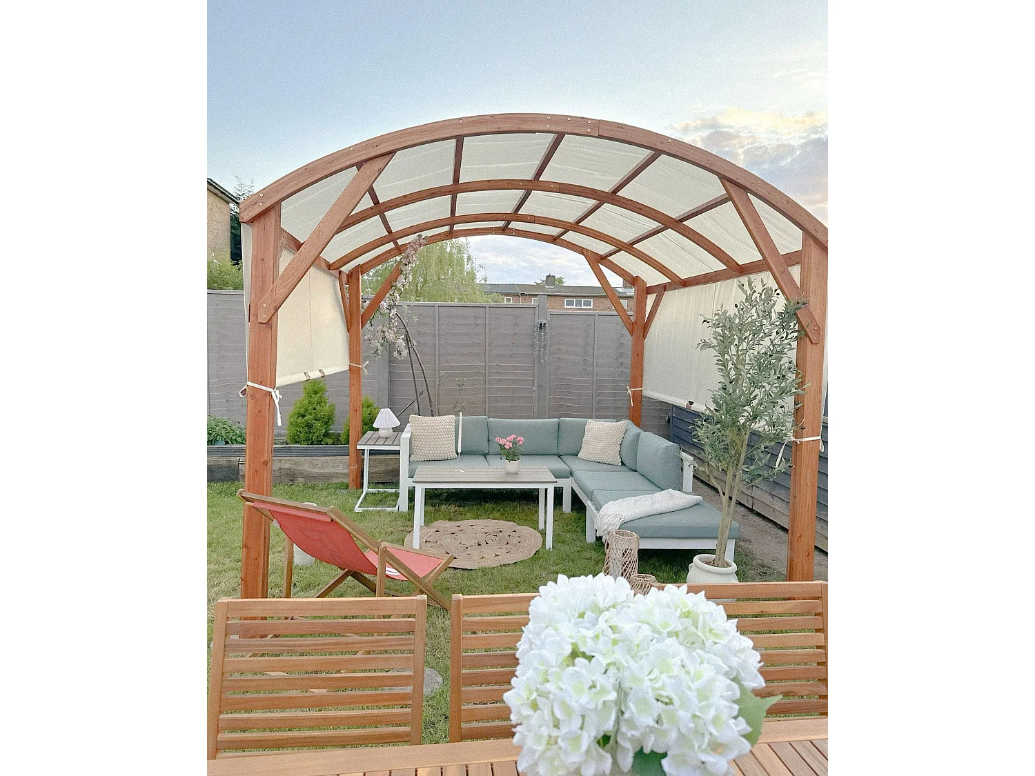 Gazebo SCOPELLO Legno di abete 303 cm 300 cm Marrone/ Beige