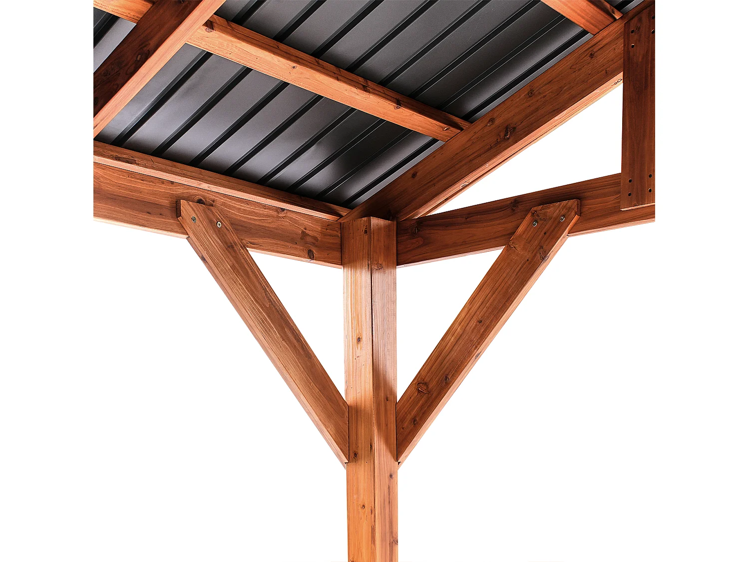 Pavillon SECCHIA Tannenholz 296 cm 350 cm Braun / Grau