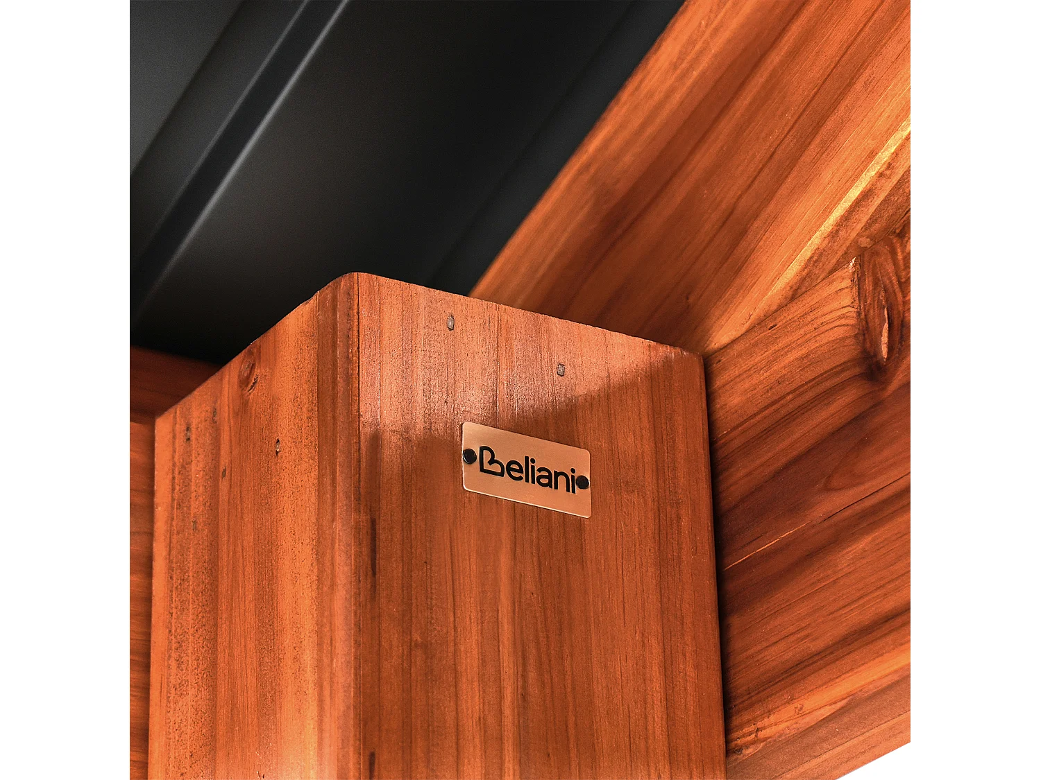 Pavillon SECCHIA Tannenholz 296 cm 350 cm Braun / Grau