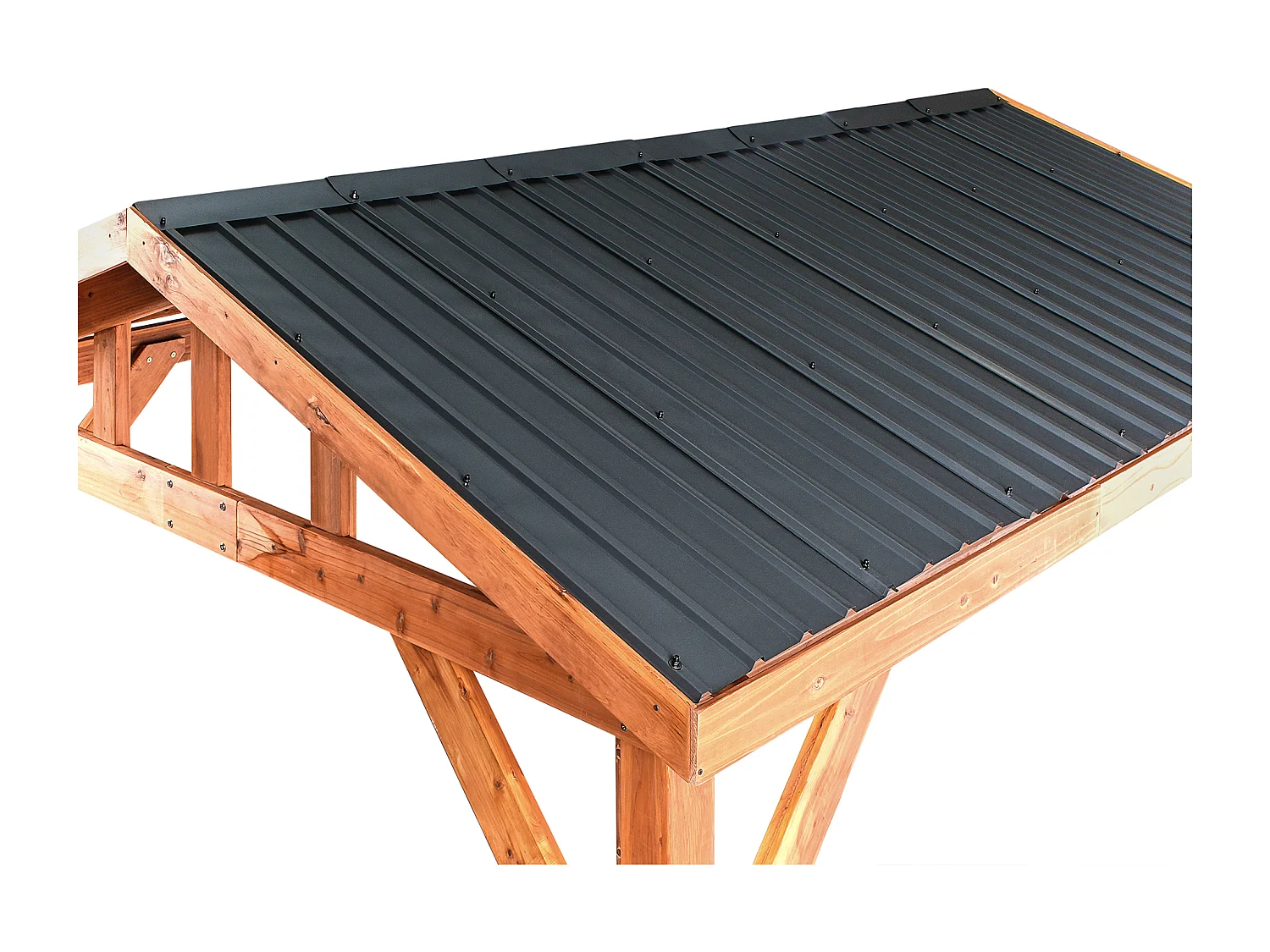 Pavillon SECCHIA Tannenholz 296 cm 350 cm Braun / Grau