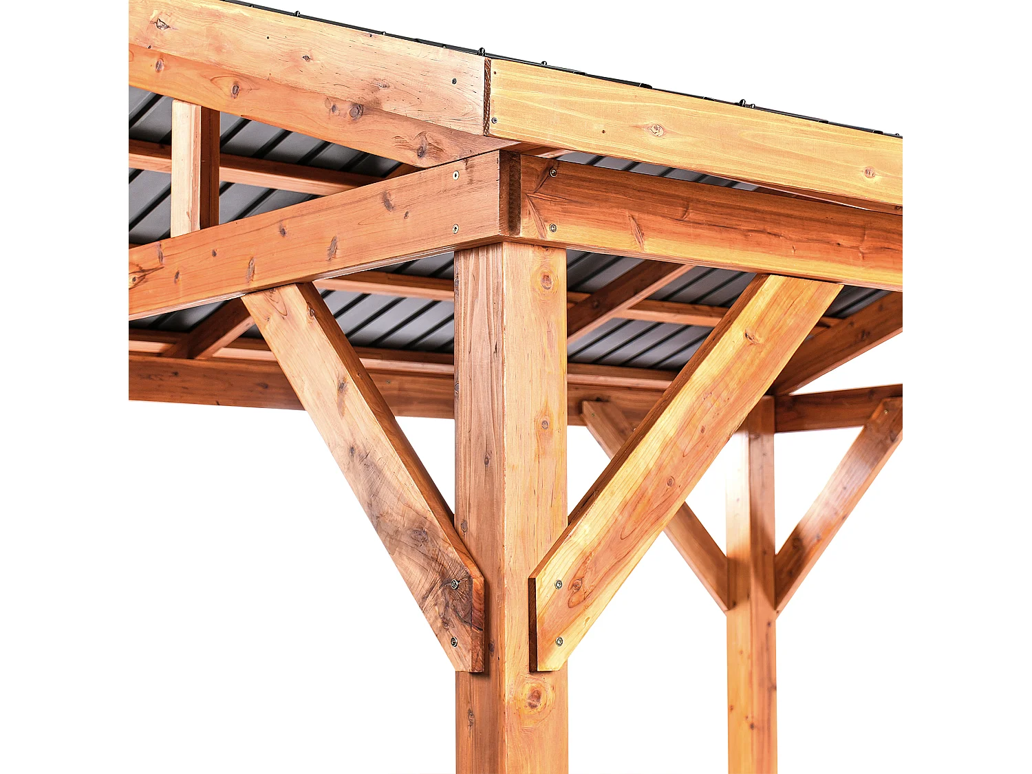 Pavillon SECCHIA Tannenholz 296 cm 350 cm Braun / Grau