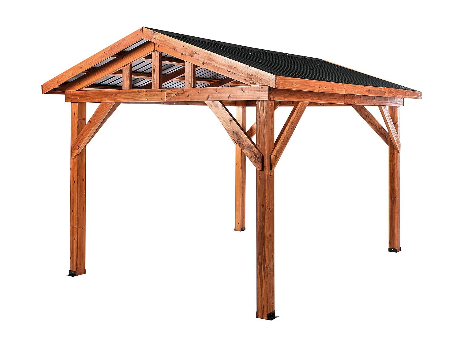 Pavillon SECCHIA Tannenholz 296 cm 350 cm Braun / Grau