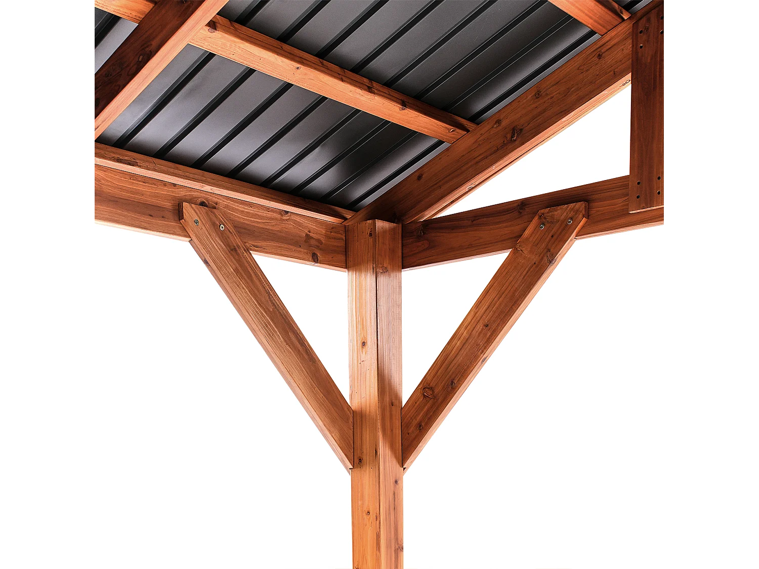 Pavillon SECCHIA Tannenholz 296 cm 350 cm Braun / Grau