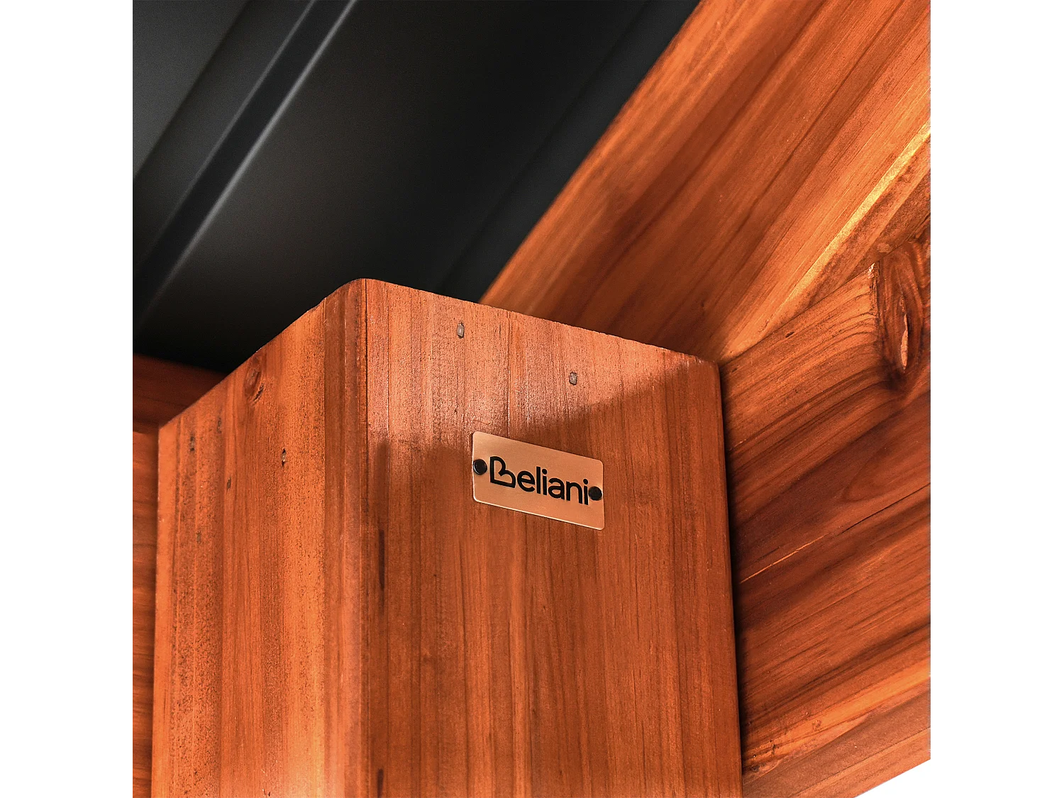 Pavillon SECCHIA Tannenholz 296 cm 350 cm Braun / Grau