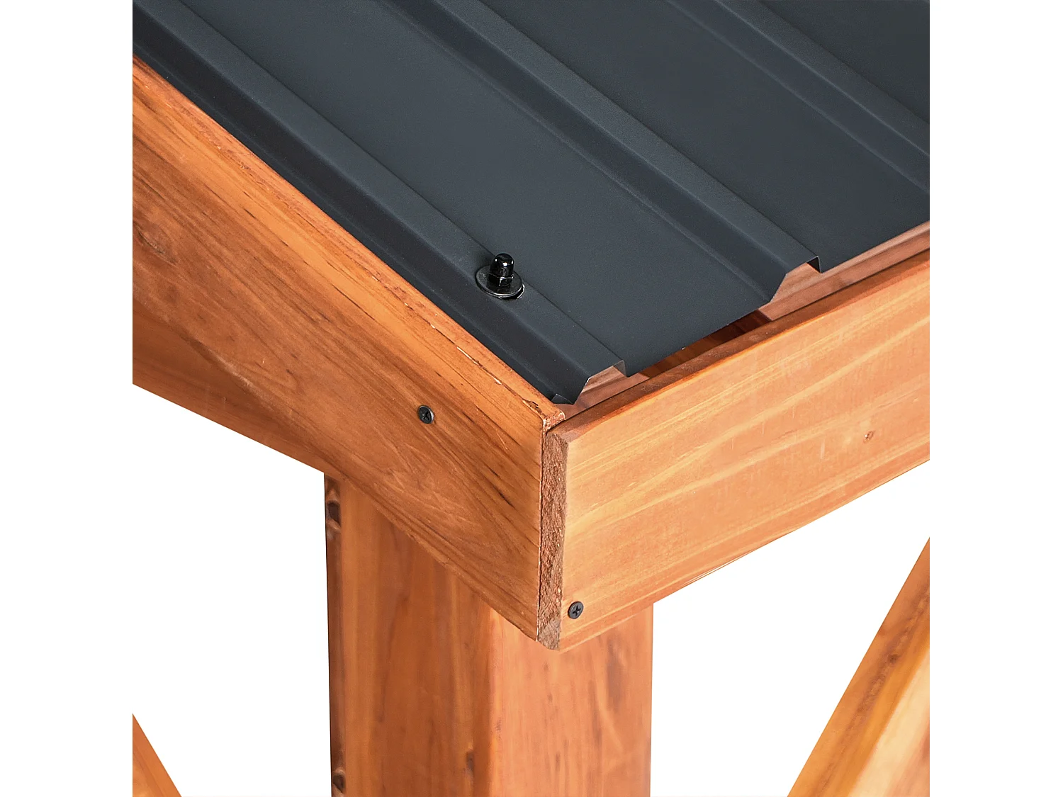 Pavillon SECCHIA Tannenholz 296 cm 350 cm Braun / Grau