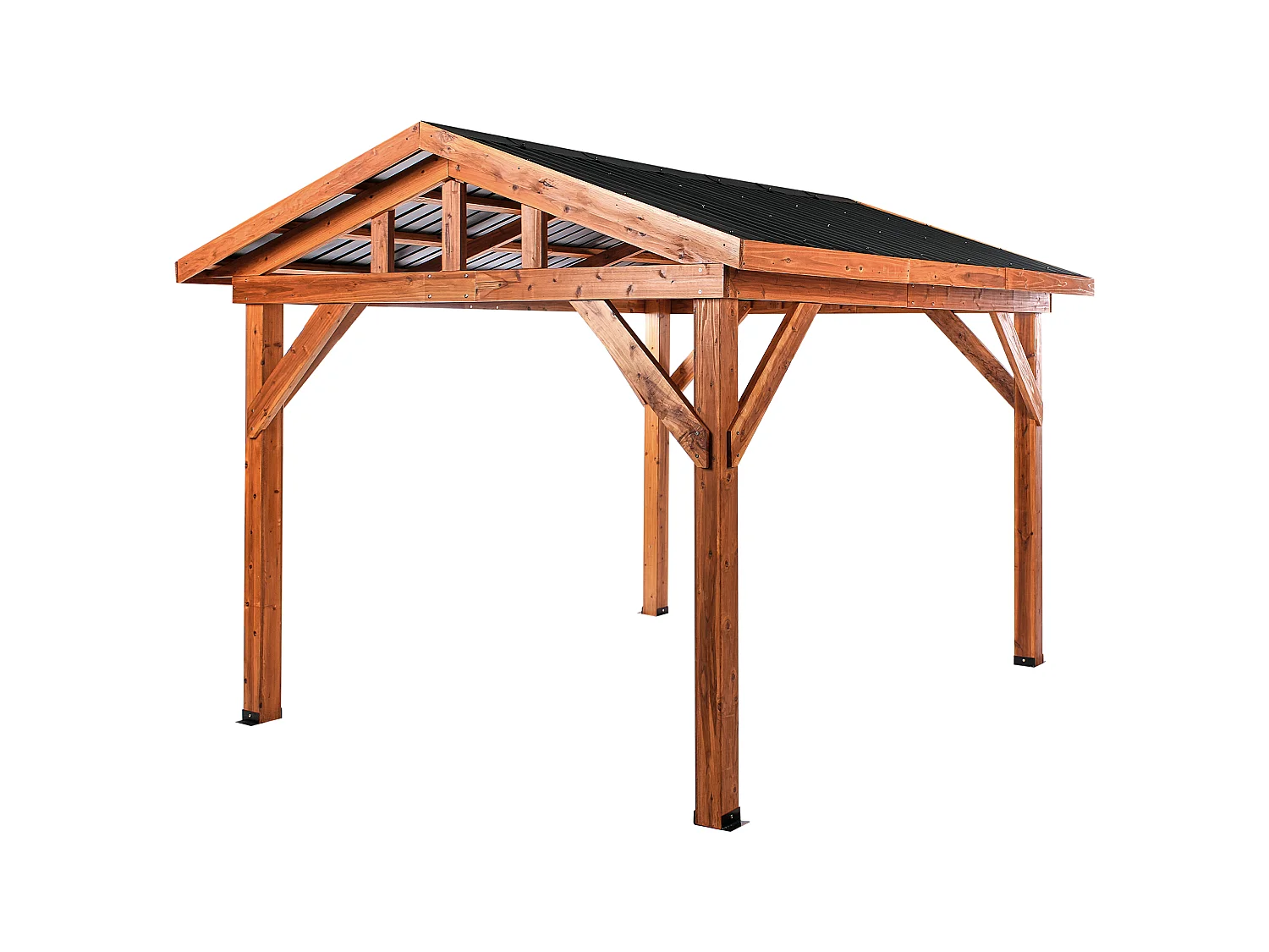 Pavillon SECCHIA Tannenholz 296 cm 350 cm Braun / Grau
