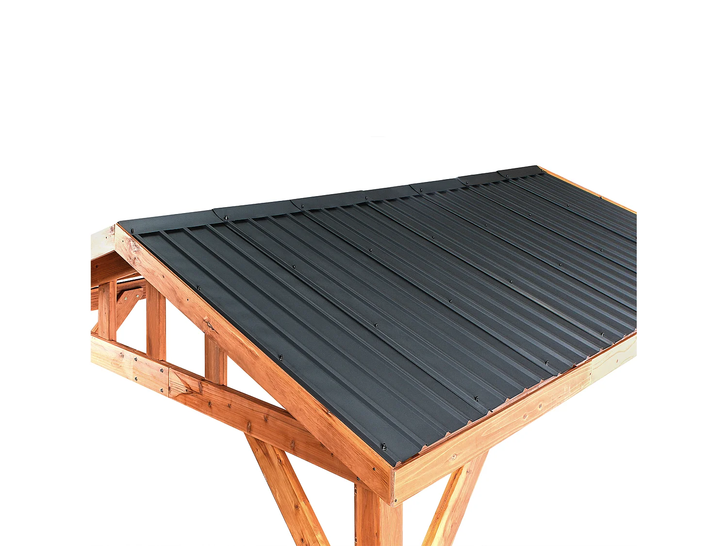 Pavillon SECCHIA Tannenholz 296 cm 350 cm Braun / Grau