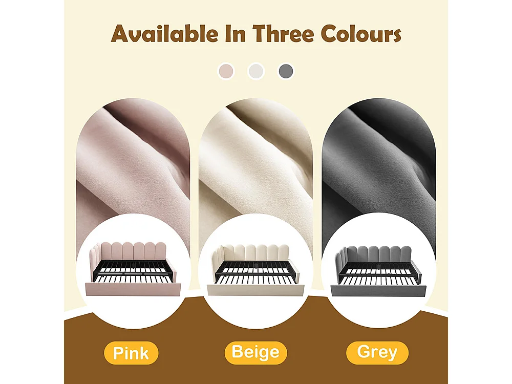 Lit gigogne 90x200cm lit de jour avec lit simple 90x190cm lit enfant avec sommier à lattes velours Gris