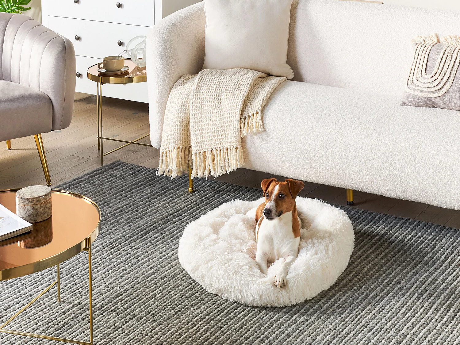 Lit pour animal KULU Fourrure synthétique Blanc cassé