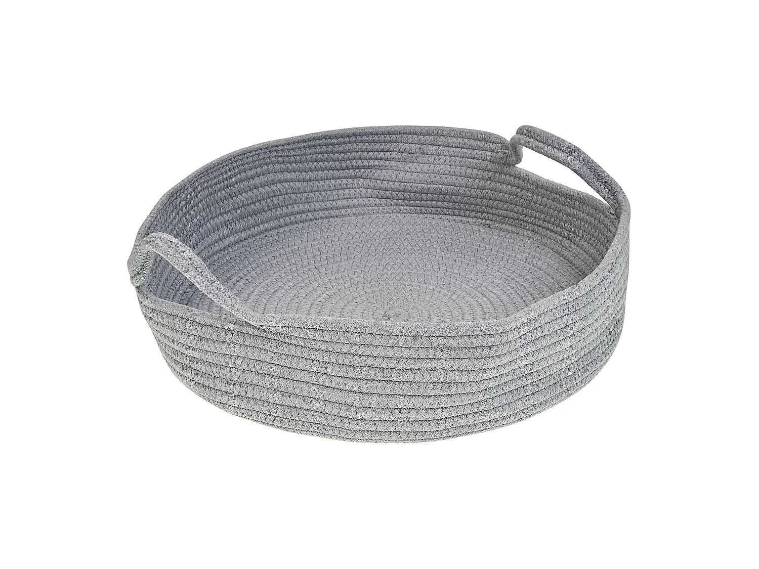 Kuscheliges Tierbett oval für Hunde Katzen grau / weiß ø 70 cm Dalaman