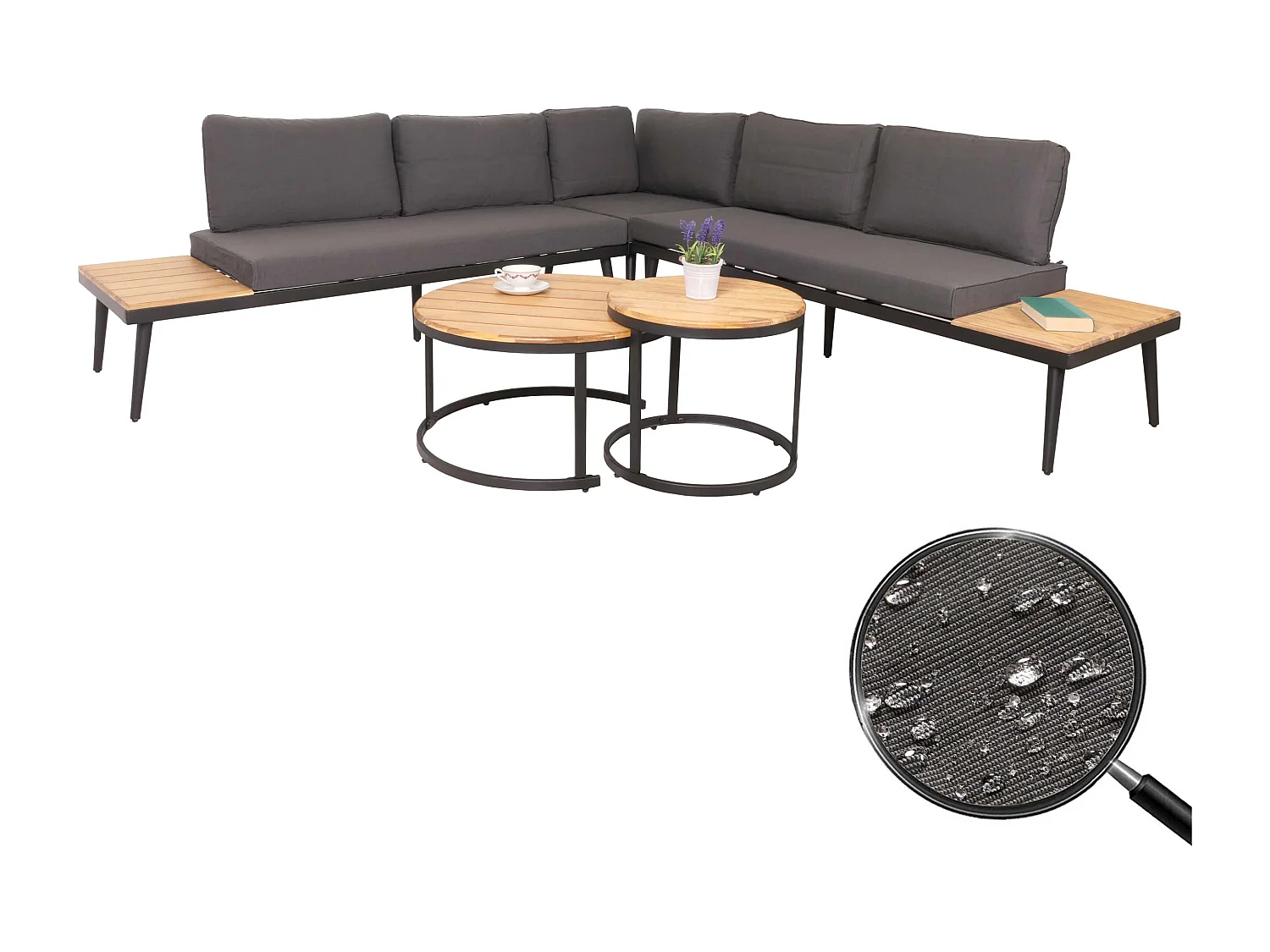 Salon de jardin avec marron 243 x 243 x 78 cm 04_0008306