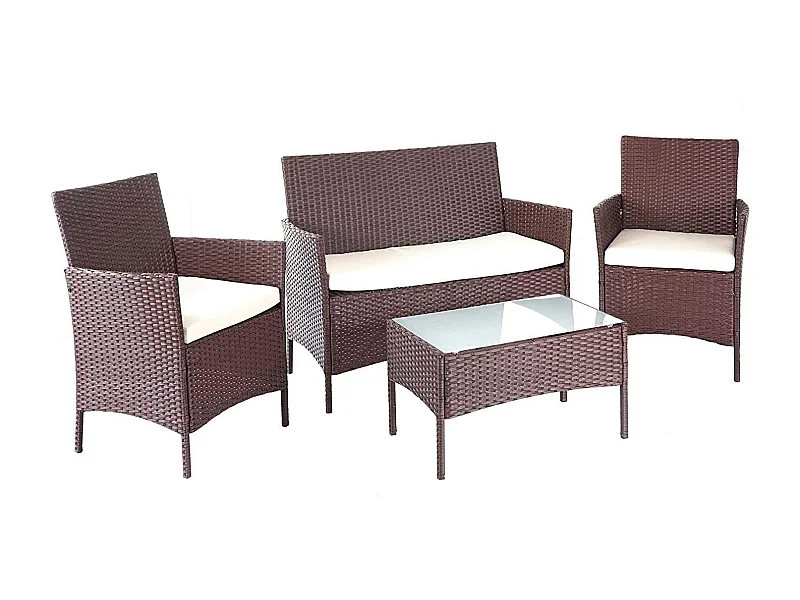 Salon de jardin avec crème 58 x 52 x 84 cm MDJ04146