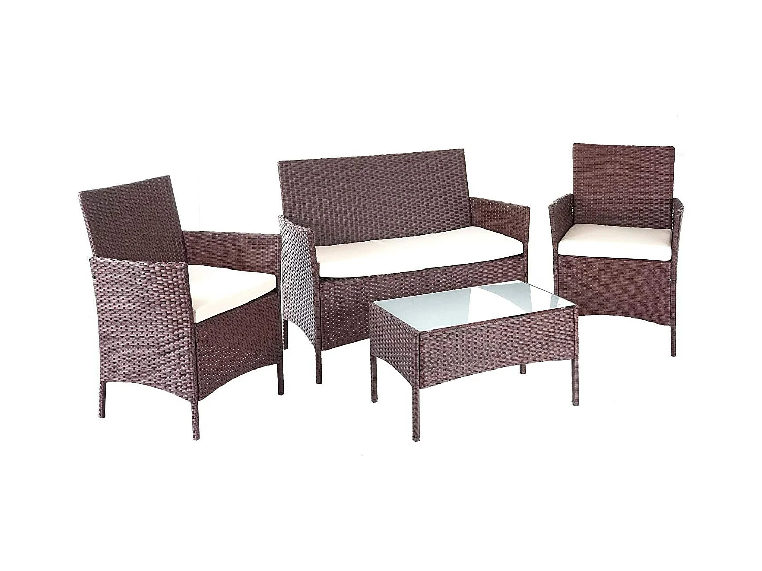 Salon de jardin avec crème 58 x 52 x 84 cm MDJ04146