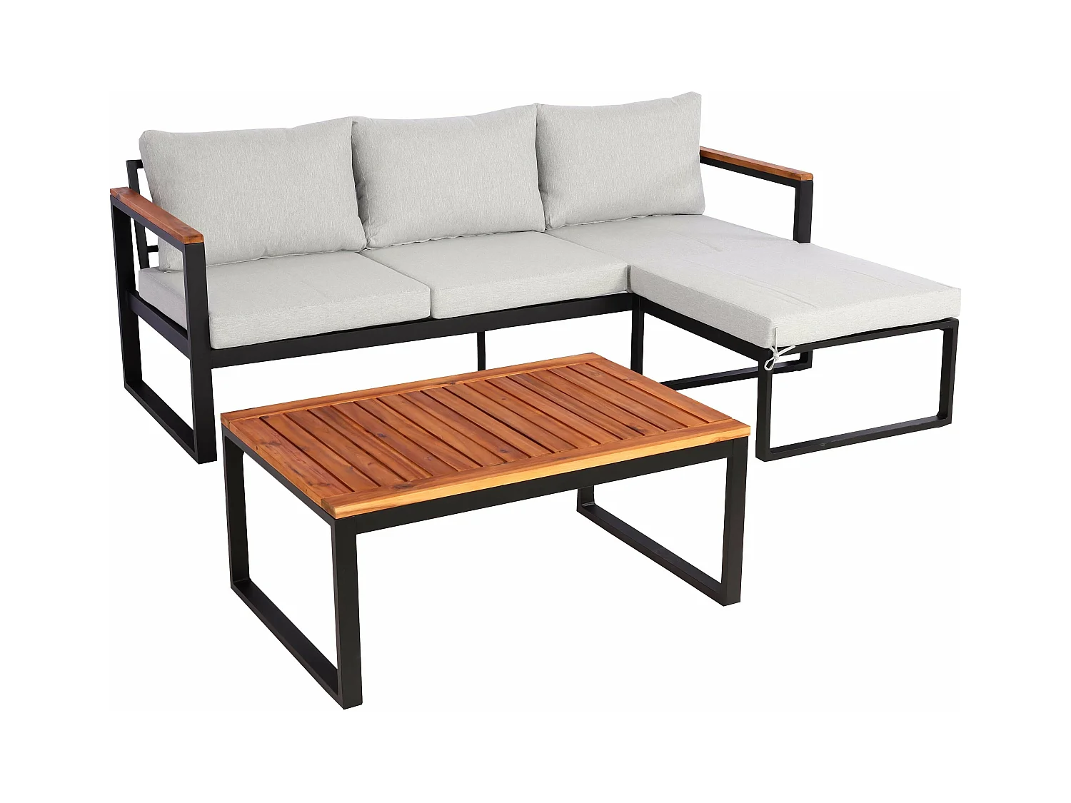 Salon de jardin canapé bois marron 67 x 38 x 190 cm 04_0008312