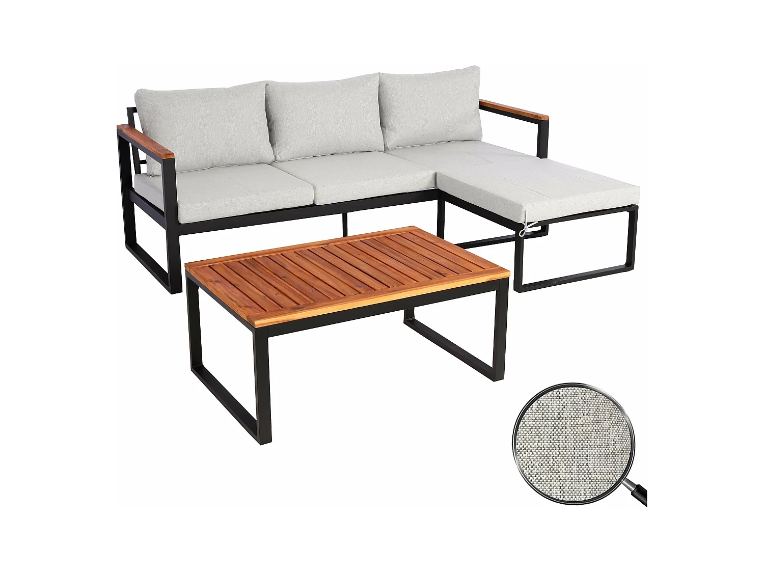 Salon de jardin canapé bois marron 67 x 38 x 190 cm 04_0008312