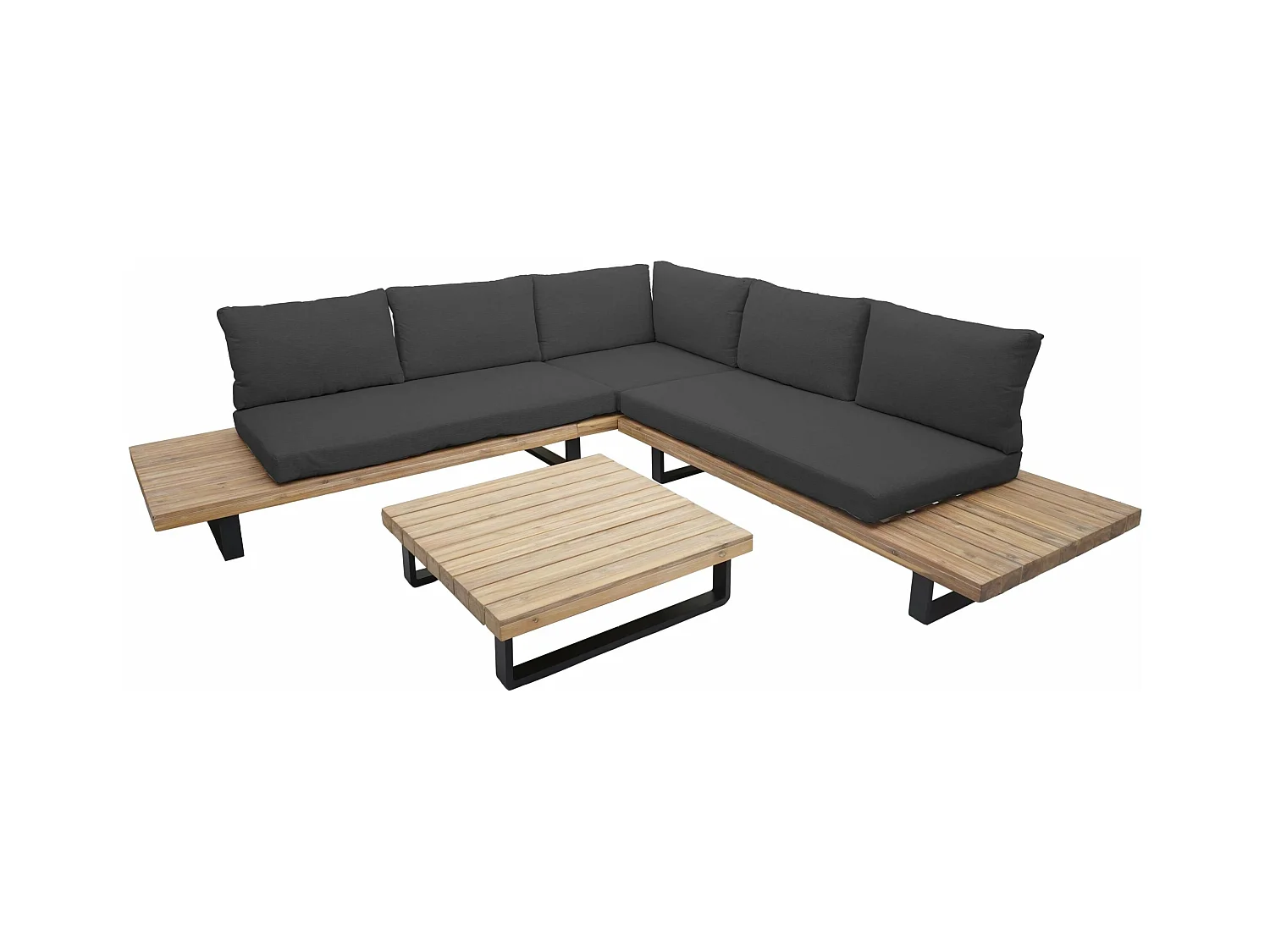 Salon de jardin terrasse bois marron 255 x 254 x 65 cm 04_0003578